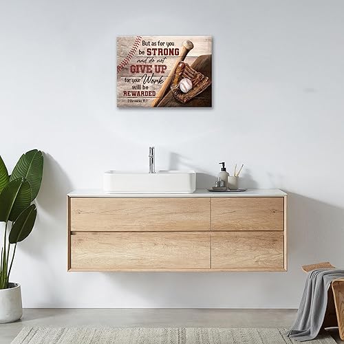Miniatura 6 de Arte de pared de béisbol cristiano, decoración de habitación de niños, impresiones en lienzo deportivas, pinturas inspiradoras con citas