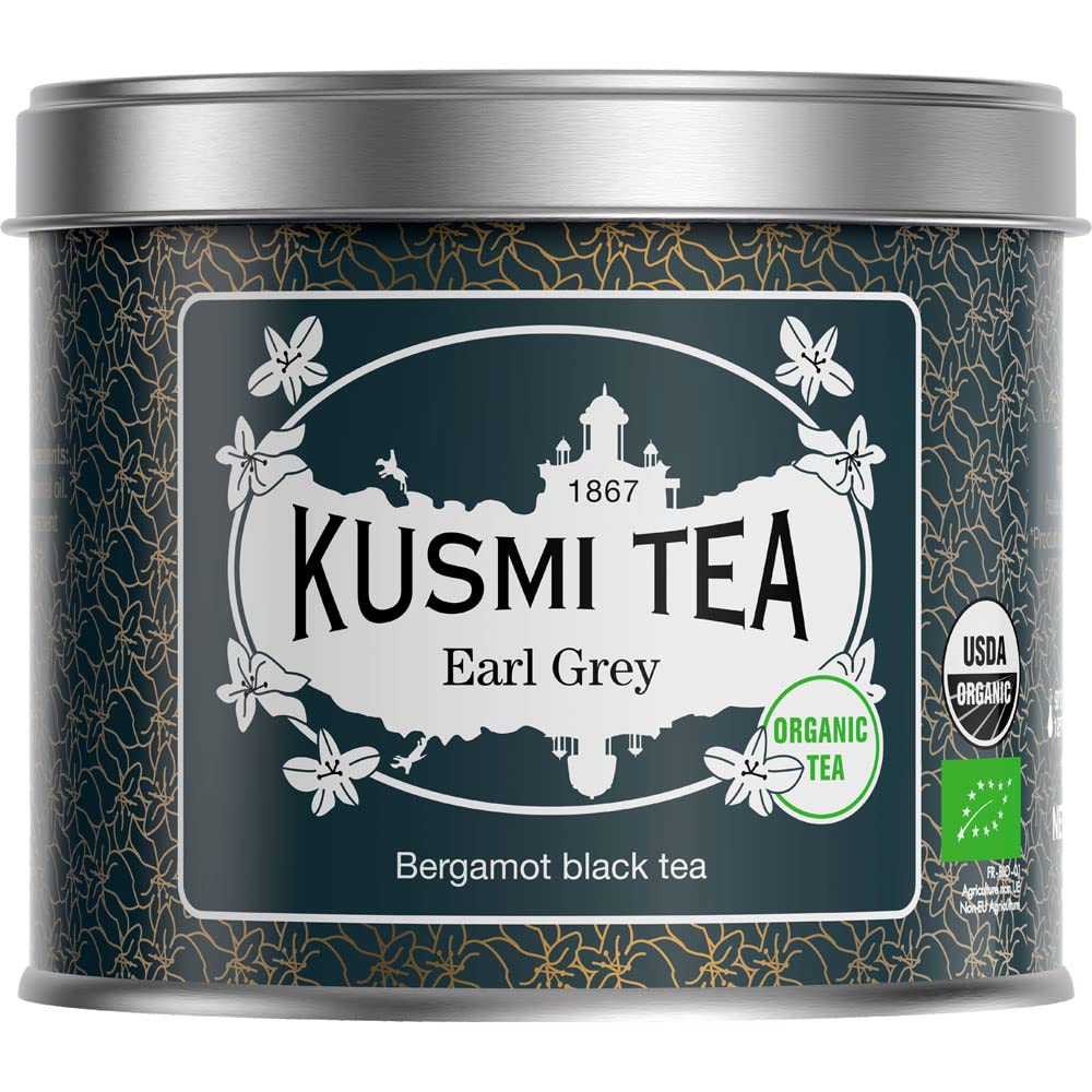 KUSMI TEA Earl Grey 3.5 oz (100 g) Can, Organic, JAS Certified Organic Tea