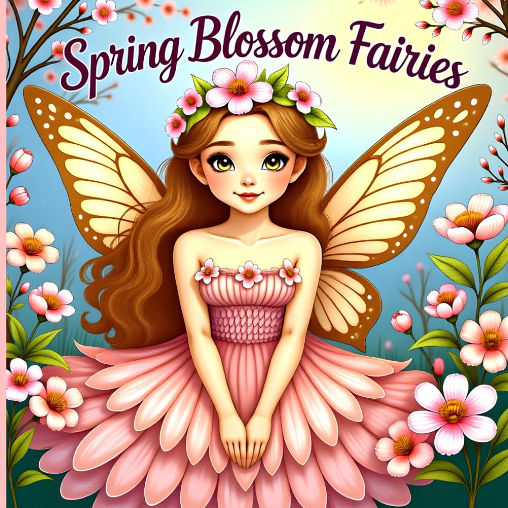 Spring Blossom Fairies Coloring Book: Cute Magical Floral Fairy Coloring Pages for Relaxation, Stress Relief & Creative Mindfulness