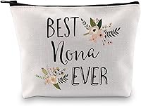 Vista 8 de GJTIM Divertido regalo de Nona para la abuela, la mejor bolsa de cosméticos Nona Ever de nietos, Negro