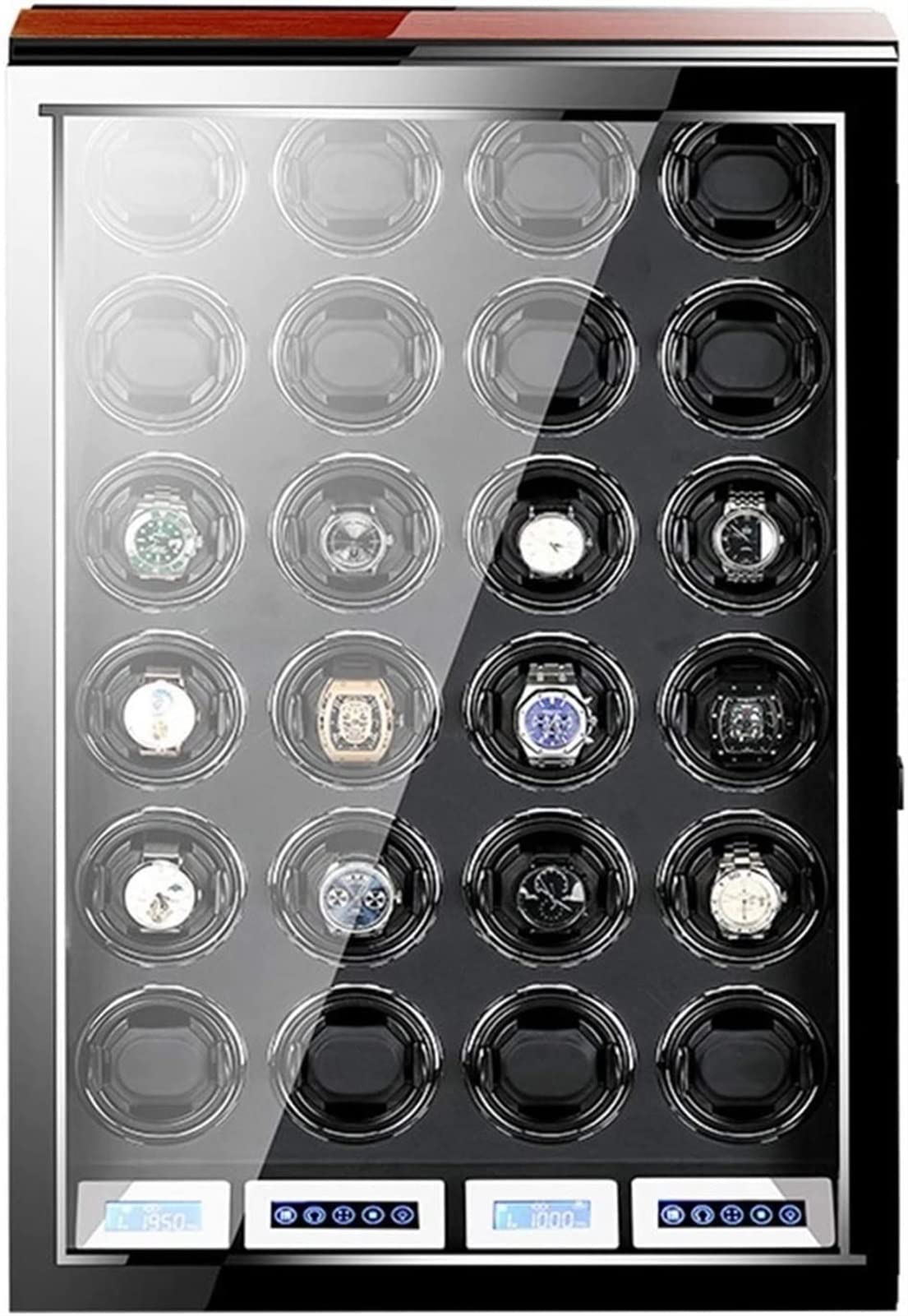 CGCSYZ Automatic Watch Winder For 24 Watches Touch Screen Display Remote Control Large Capacity Built-in Illumination Accessories