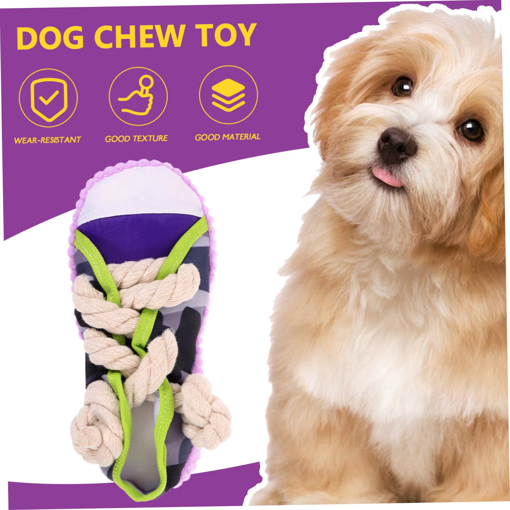 Mikikit Giocattolo da Masticare per Cani e Cuccioli, Forma di Scarpa, in Tela e Corda di Cotone, Squeaky, Facile da Pulire, Interattivo