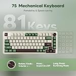 Redragon K681 Pro Wireless Mechanical Keyboard, Gasket Mounted RGB Gaming Keyboard with Volume Knob, MDA-Profile, Pre-Lubed Linear Switches, 81 Keys 75% Tri-Mode Hot Swappable for PC/Xbox/PS (Matcha)