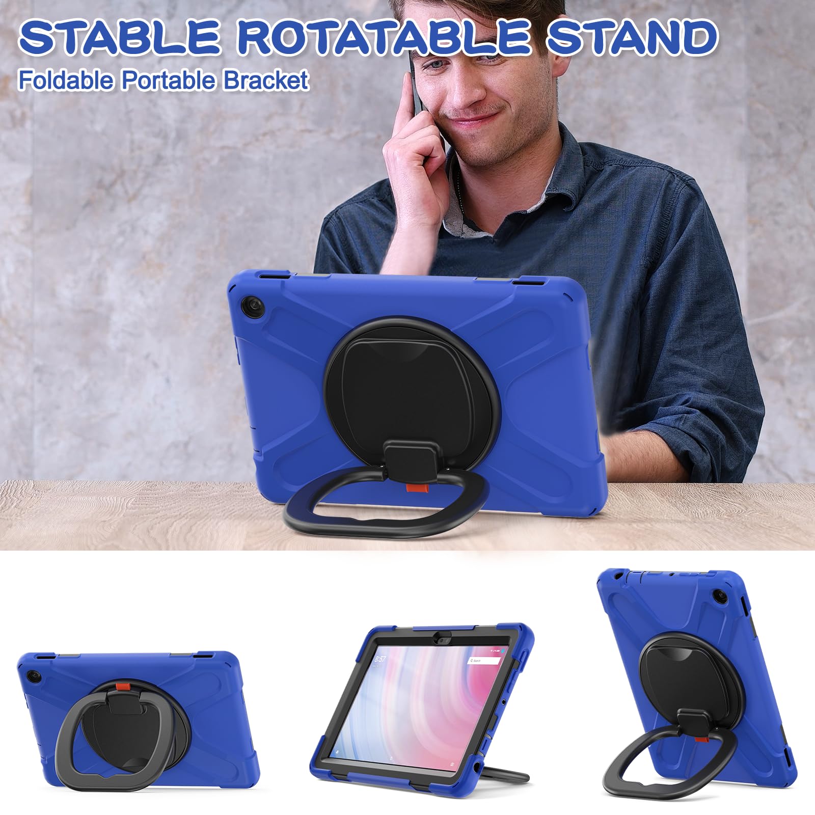 Amazon fire HD 10 キッズ タブレット ブラック 青色ケース付き