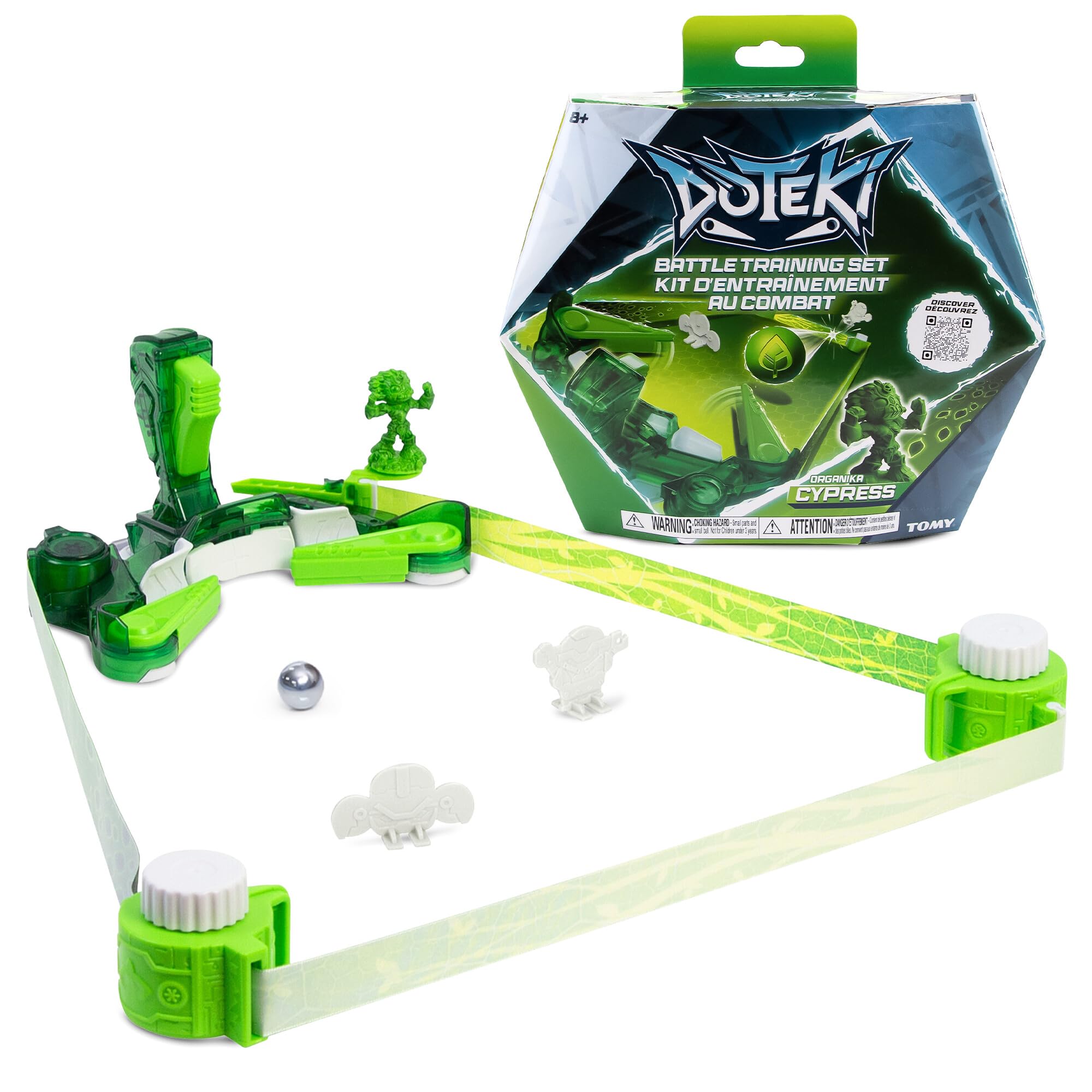Doteki Battle Set Organika, Multiplayer Action Game for Kids with High-Speed Battle Controller, 4 Elemental Factions, Collectable Champions, Health Key, Custom Arena, Ages 8+
