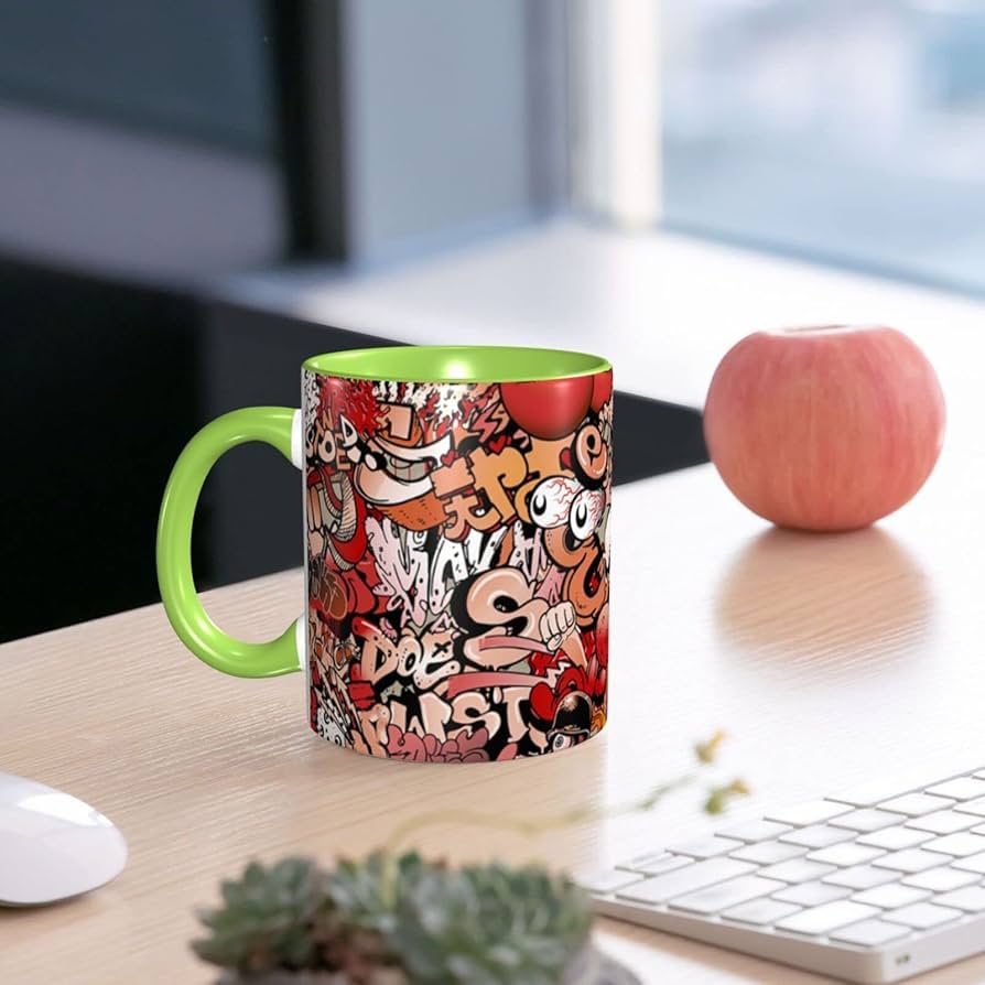 graffiti QP マグカップ Amazon.co.jp: マグカップ コーヒーカップ カラフルな絵画 アート