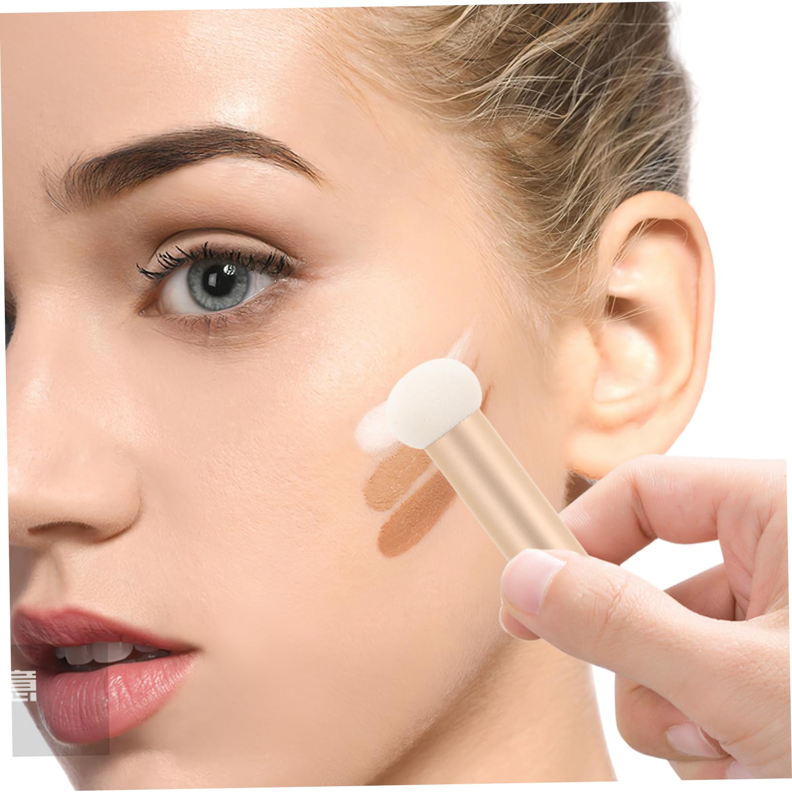 HONMEET Pcs under Eye Concealer Brush Sponge for Women Makeup Brushes Makeup Tools Portable