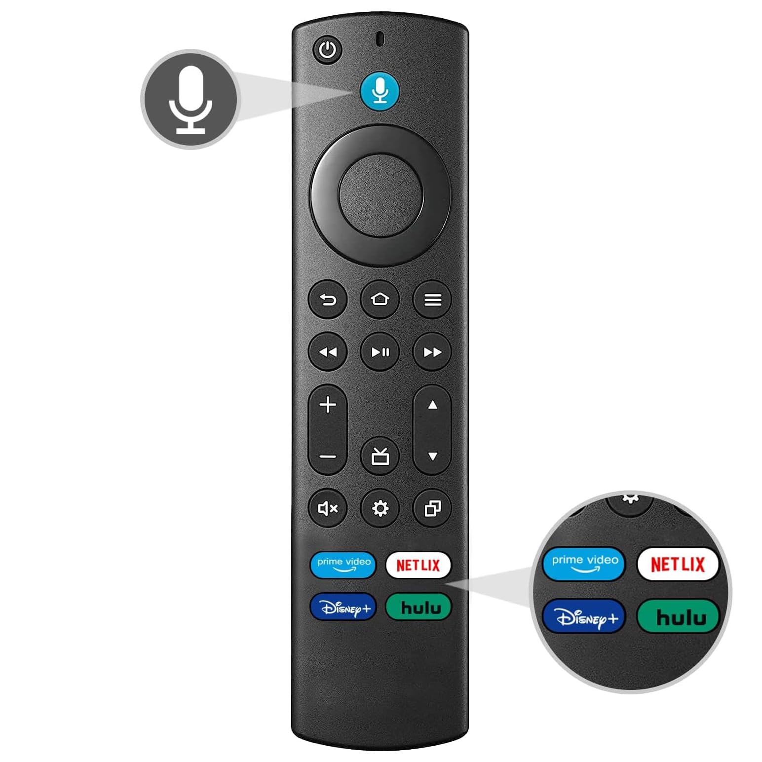 Voice Remote Control Replacement for Fire's Smart Tv (Compatible with Toshiba, Insignia, AMZ Onmi, Pioneer Smart TVs)