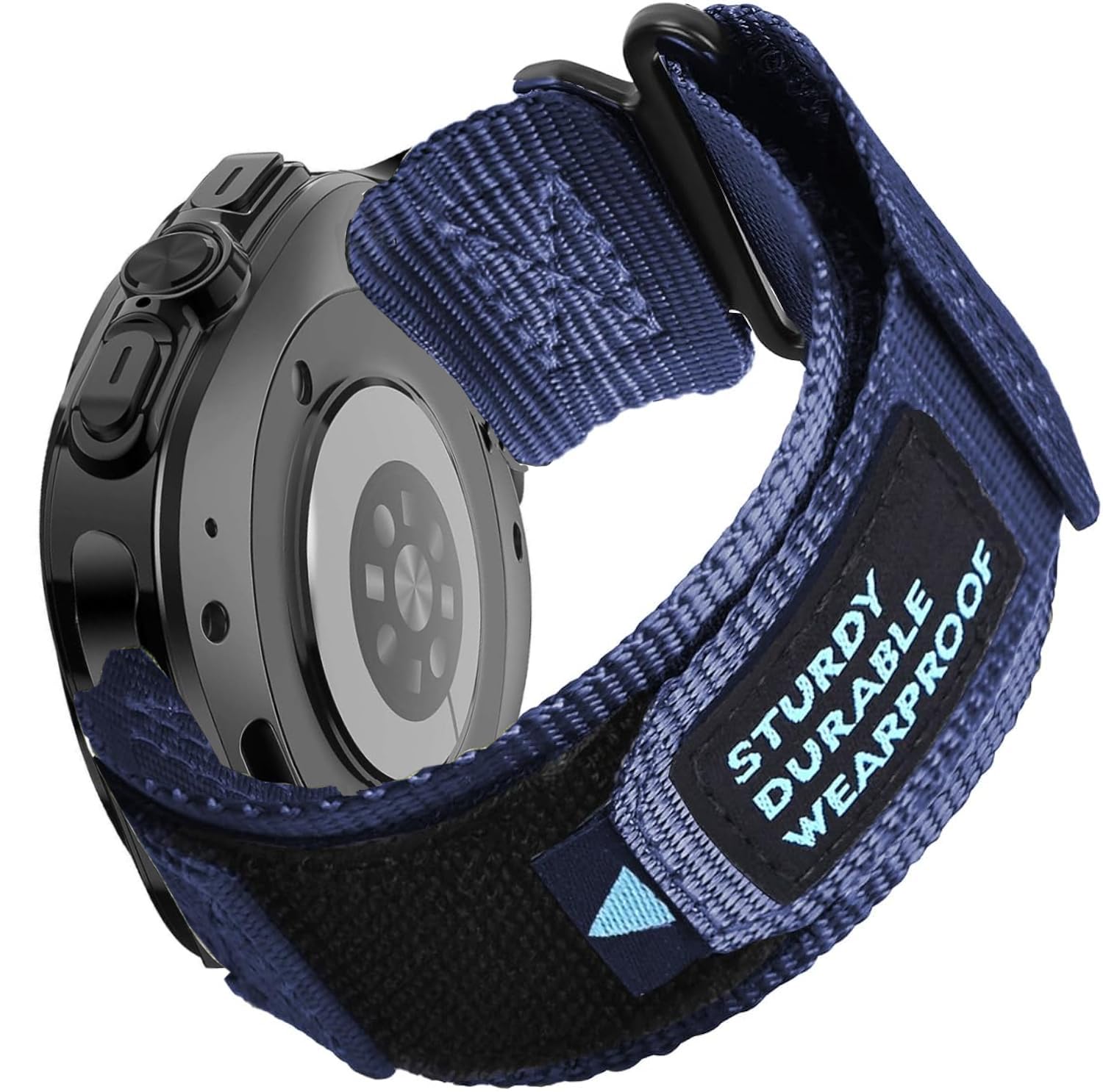 Olytop Rugged Bands for Galaxy Watch 7 Ultra Bands 47mm Men Women, No Gaps Nylon Sports Replacement Strap with Woven Loop Design for Galaxy Watch 7 Ultra 2024, Blue