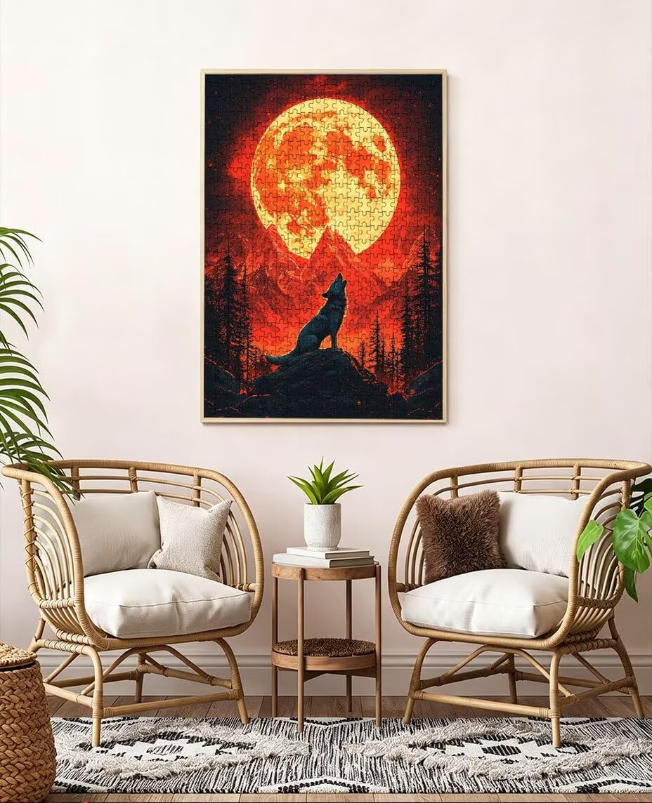 Puzzle 3000 Teile, Roten Mond Puzzle Erwachsene 3000, Klassische Puzzles, Geschicklichkeitsspiel, Puzzlespiele für Die Ganze Familie, Mit Schöner Verpackung, Dekoration Puzzles und Geschenke BXHZW3361