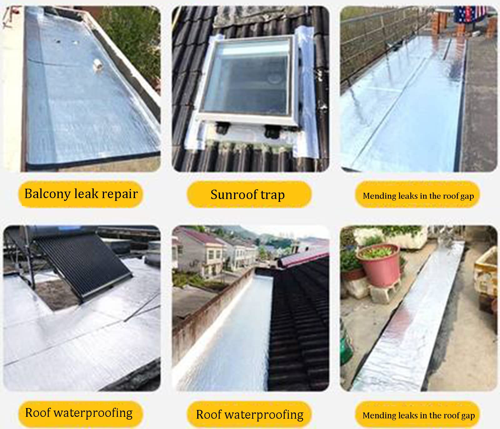 Cinta de butilo, Cubierta De Escotilla for Exteriores, Cinta Reparación Permanente A Prueba Fugas for Tuberías/Metal/toldo RV/Fugas Techo/Sello Ventana/Barco
