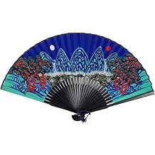 Korean Royal Court Fan - Traditional Ilwol Obongdo Sun and Moon Art Folding Fan