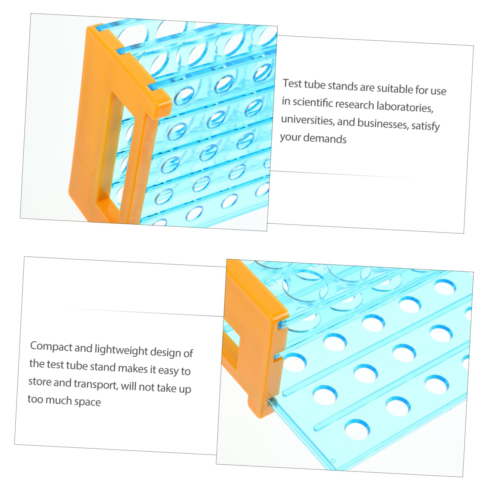 FUNOMOCYA Test Tube Rack Storage Organizer Holes Tube Stand Easy-Clean Design for Chemistry