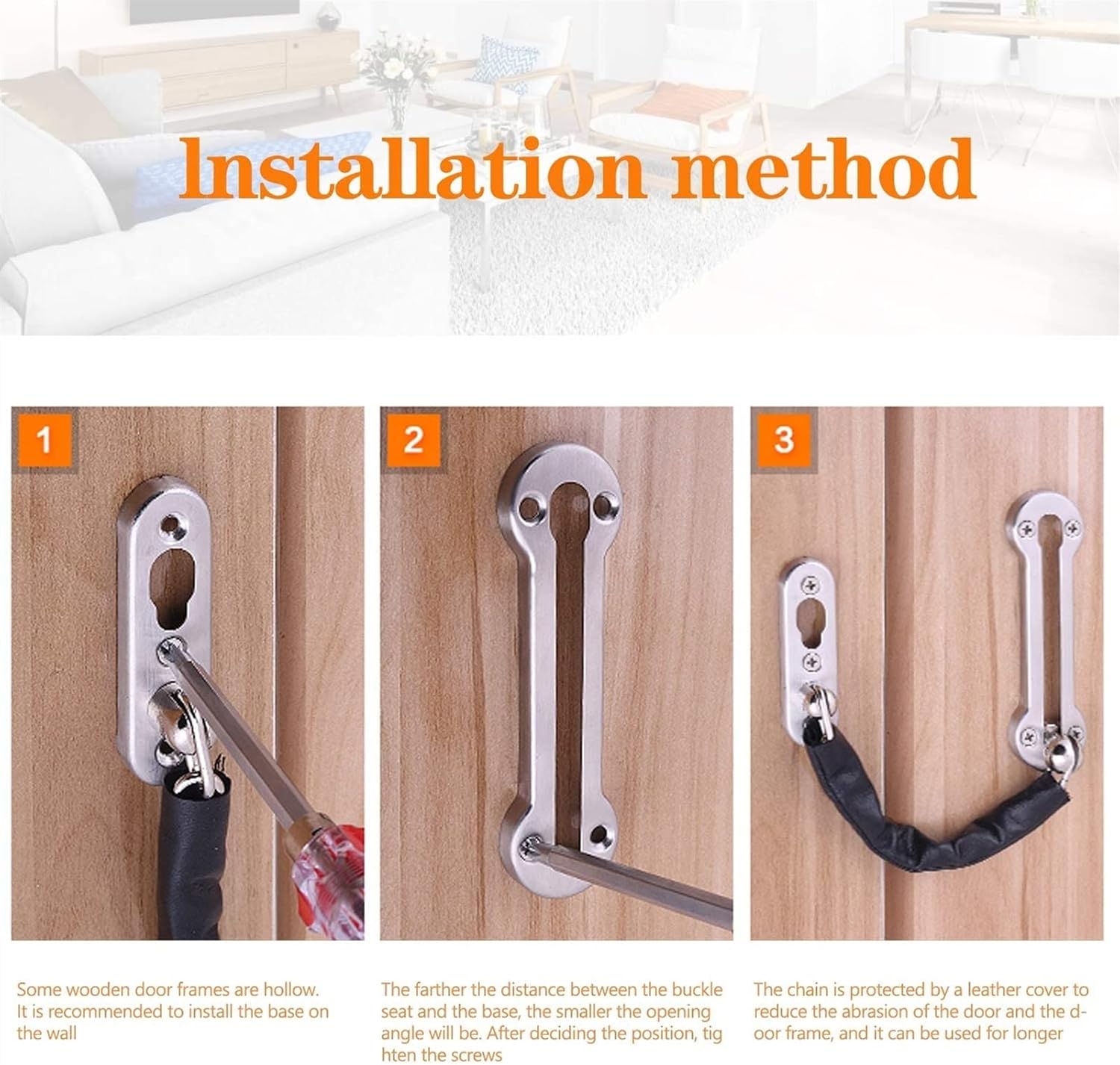 Door Chain Lock,Chain Safe Buckle,Latch Safety Limiter,2pcs Home Door ChainHome Hotel Door Bolt Anti-Theft Door Safety Chain Door Lock Anti-Theft Buckle Door Latch Lock