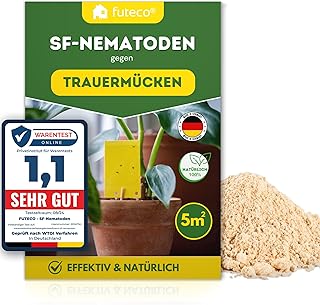 Futeco® – SF-Nematoden (5 Mio.) gegen Trauermücken – für 50 Pflanzen / 5m² Fläche – zum einfachen gießen