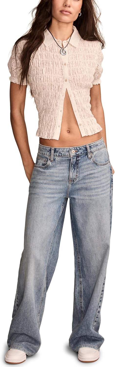 Lucky Brand Womens Low Rise Baggy Wide Leg Jeans - Image 4