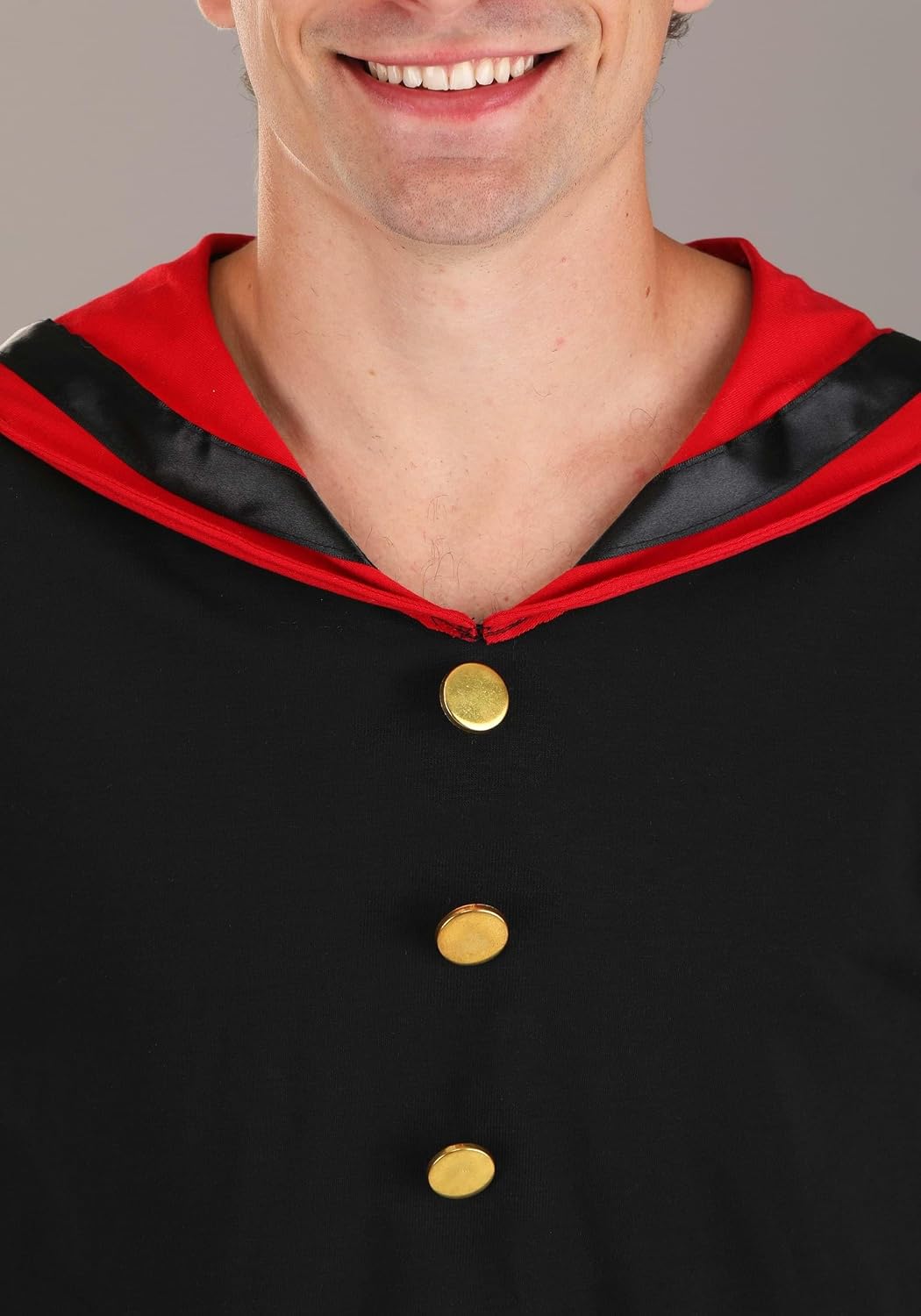 Popeye the Sailor Man Costume Kit for Men - Sailor Shirt, Hat & Temporary Anchor Tattoo - Officially Licensed
