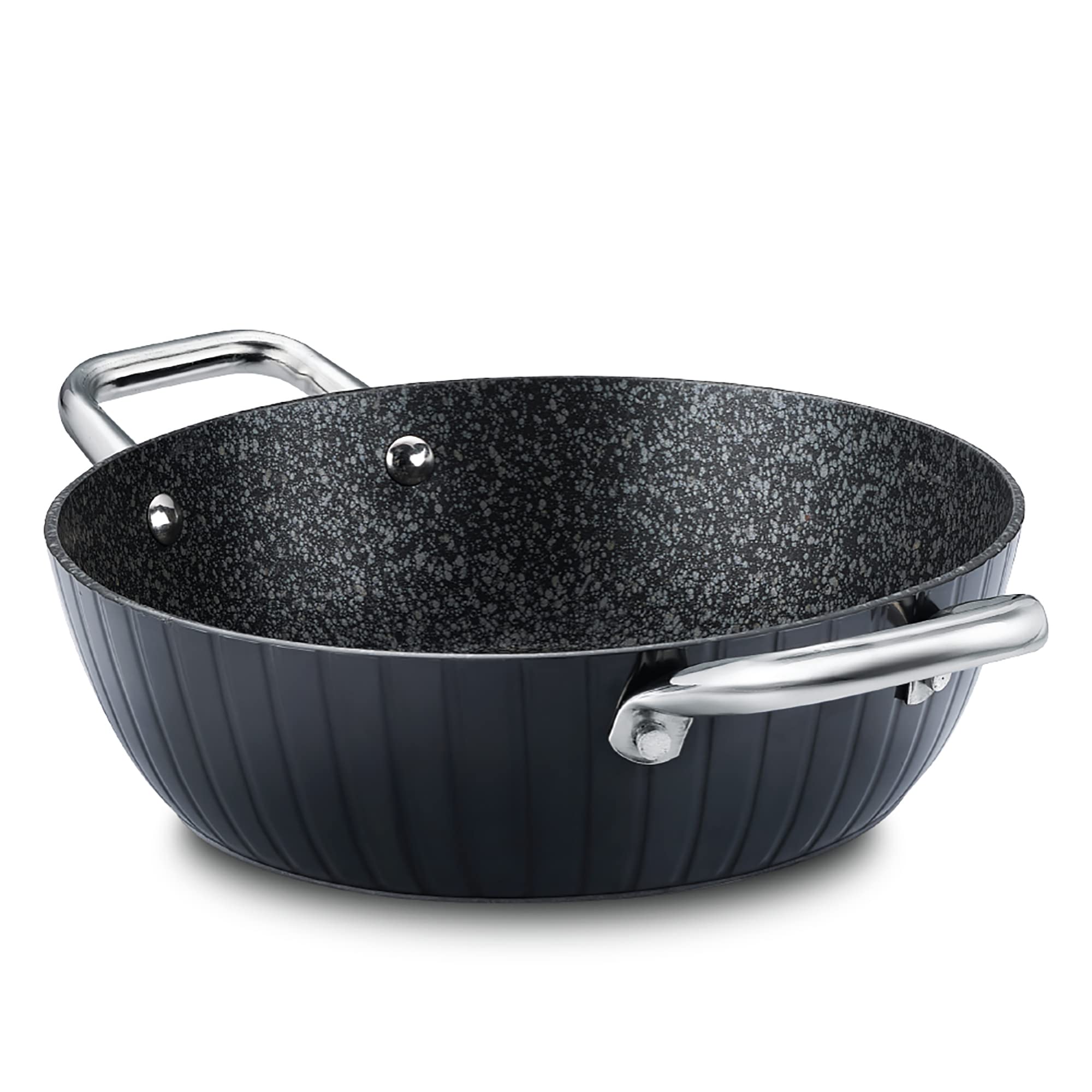 Prestige Durastone Hard Anodised 6 Layer Non-Stick Kadai with Glass Lid, (24 cm, 2.5 Litre) (Black)-picture-13