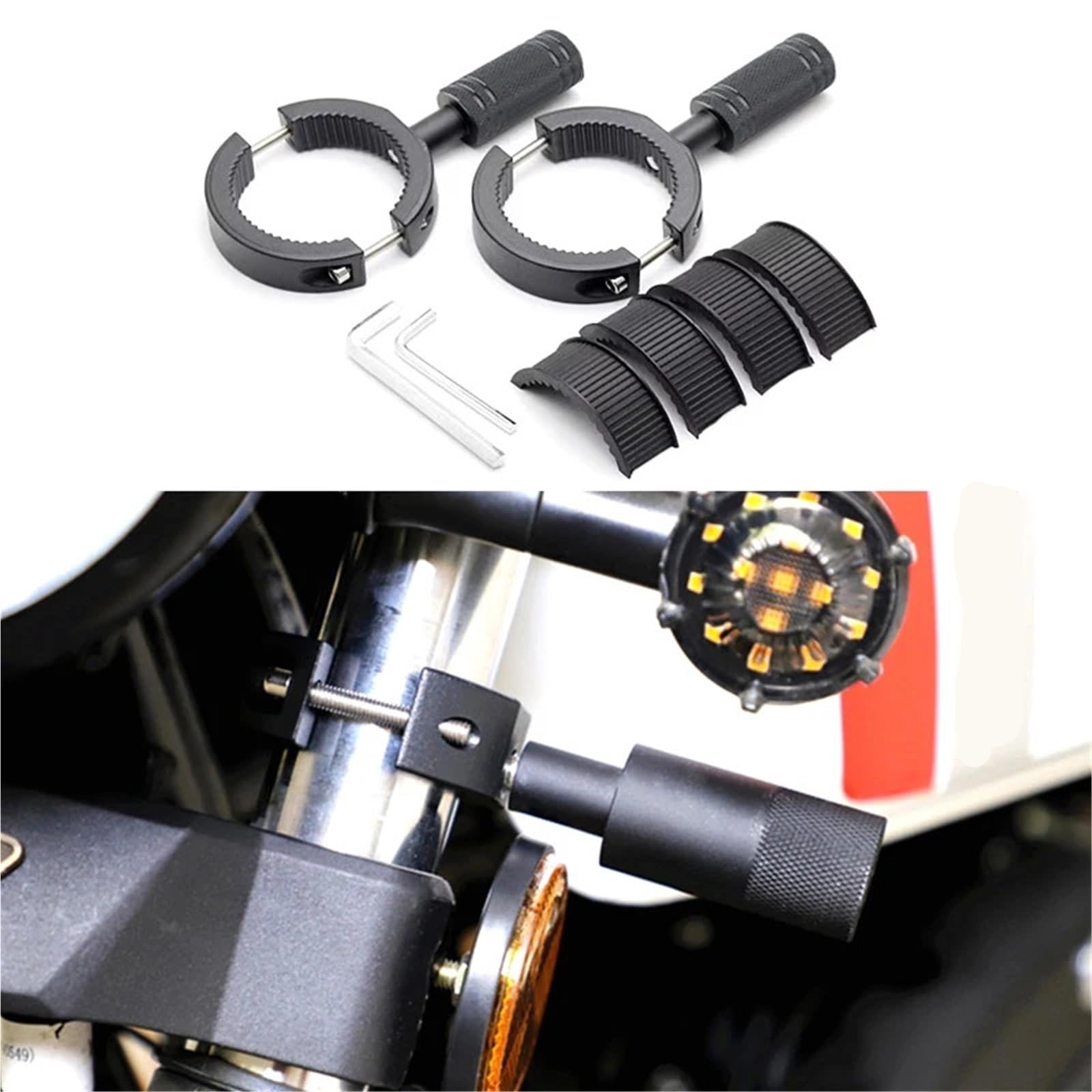 Ahusrwe 62M Bracket Light Motorcycle Fog Light Bracket Auxiliary Headlight Support Universal Spotlight Holder Extension(62M)