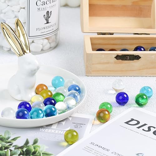 Miniatura 6 de 3 otters 90 canicas de vidrio a granel, canicas de 0.55 pulgadas para niños, canicas de colores mixtos para juegos de canicas, rellenos de jarrones,