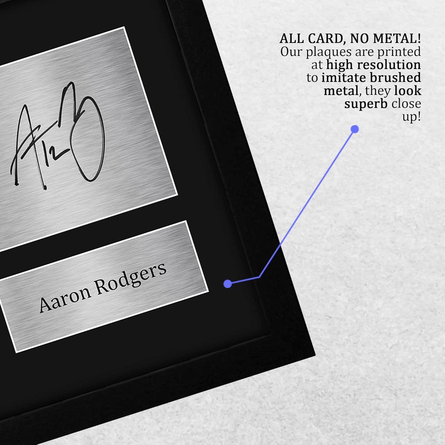 HWC Trading Aaron Rodgers USL Framed Signed Printed Gifts Signed Printed Print Photo Picture Display for National Football League Fans - US Letter Size