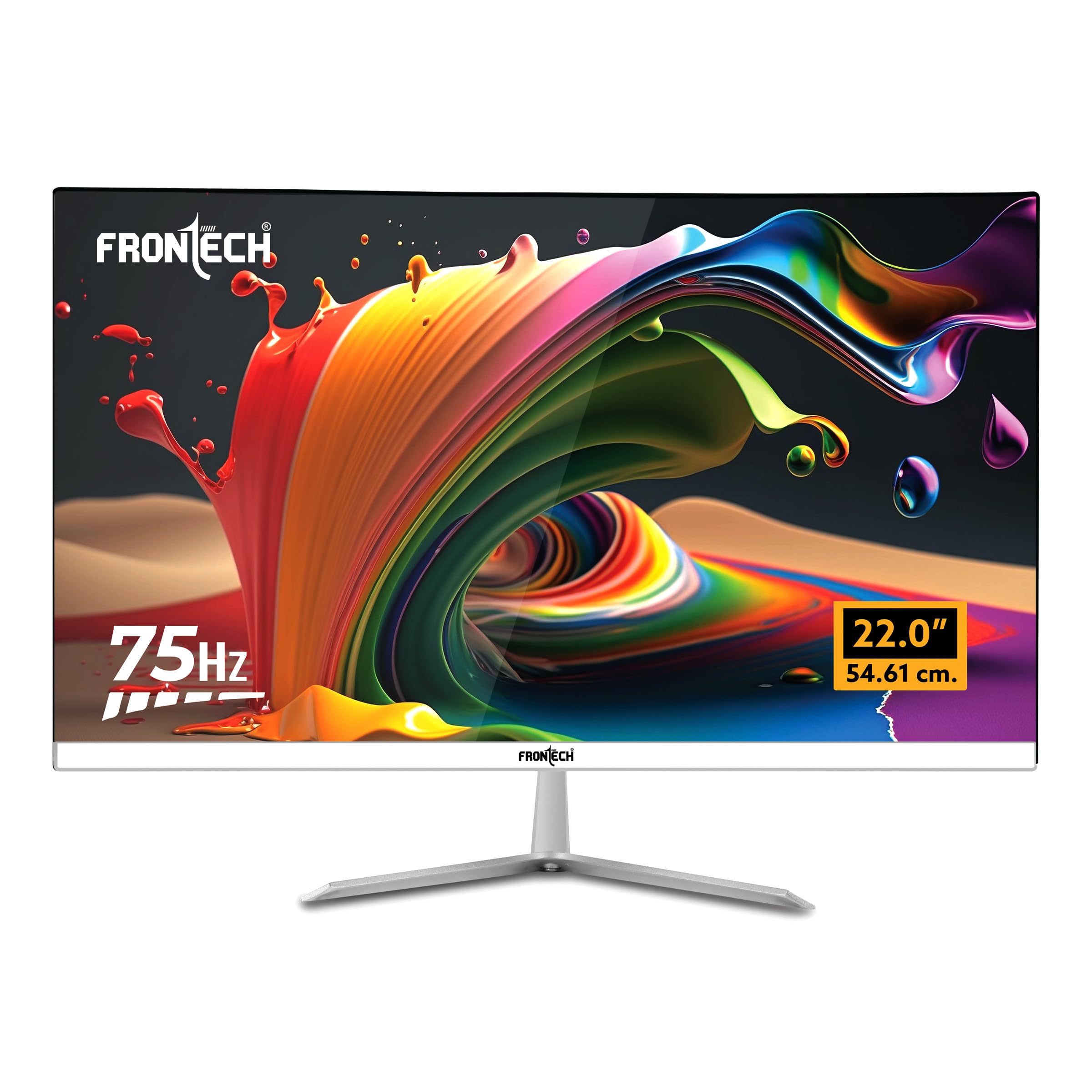 FRONTECH 22 Inch Ultima Series LED Monitor | Refresh Rate 75Hz | Full HD 1080p,Wall Mountable-Slim & Stylish Design with 16.7M Colors | HDMI & VGA Ports (MON-0079,White) (B0CPT52JSV) Amazon Price History, Amazon Price Tracker