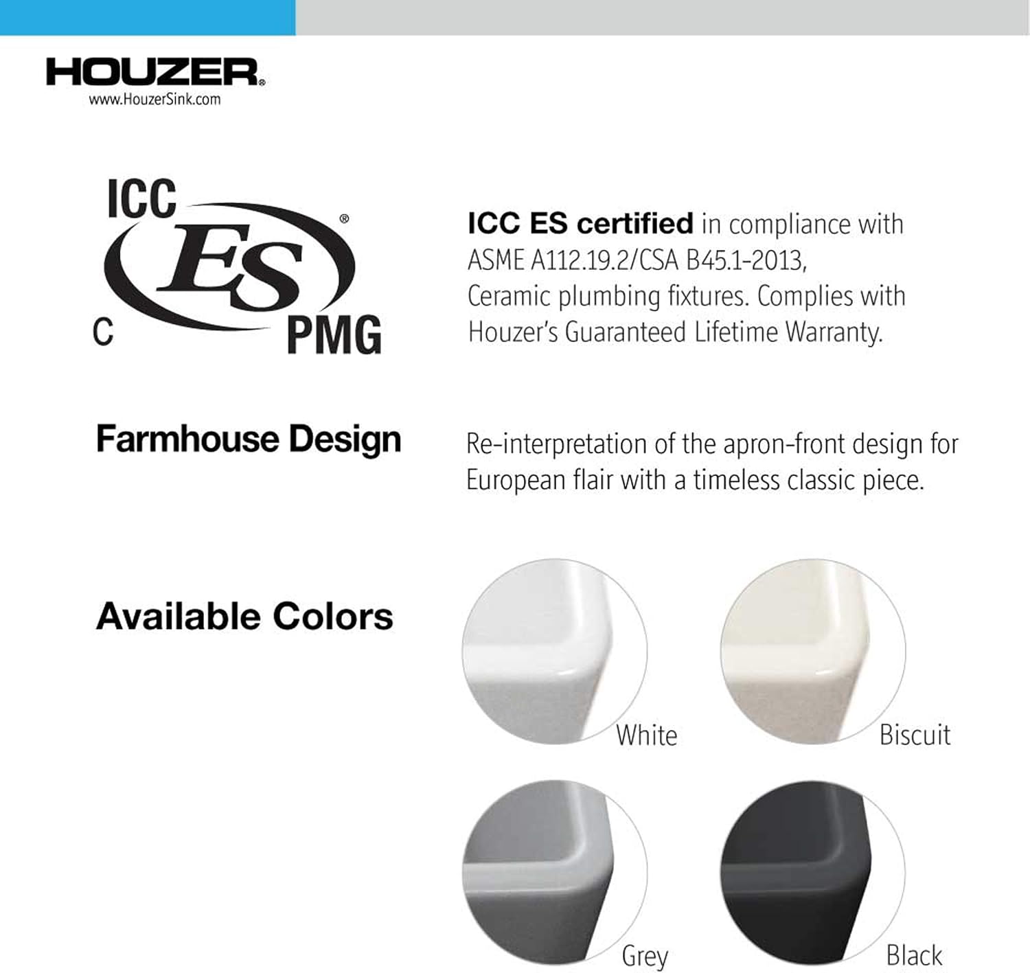 Amаzіng 🔥 Houzer PTG-4300 WH Apron-Front Fireclay Single Bowl Kitchen Sink, 33, White