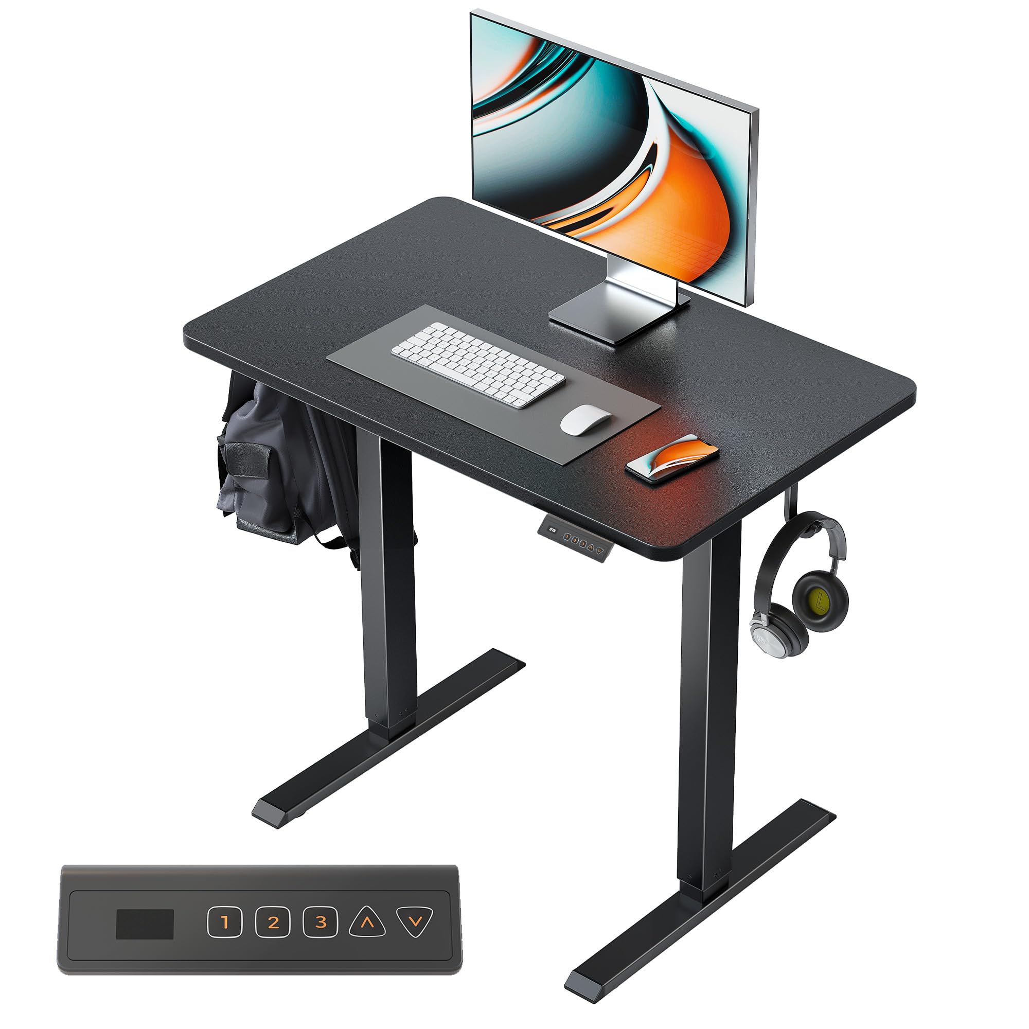 Amazon | FEZIBO 電動 昇降デスク 一枚板 幅80cm オフィスワーク