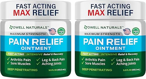 OWELL NATURALS Ungüento para aliviar el dolor de artritis con árnica y MSM  Terapia muscular y articular penetrante profunda para rodilla, espalda,