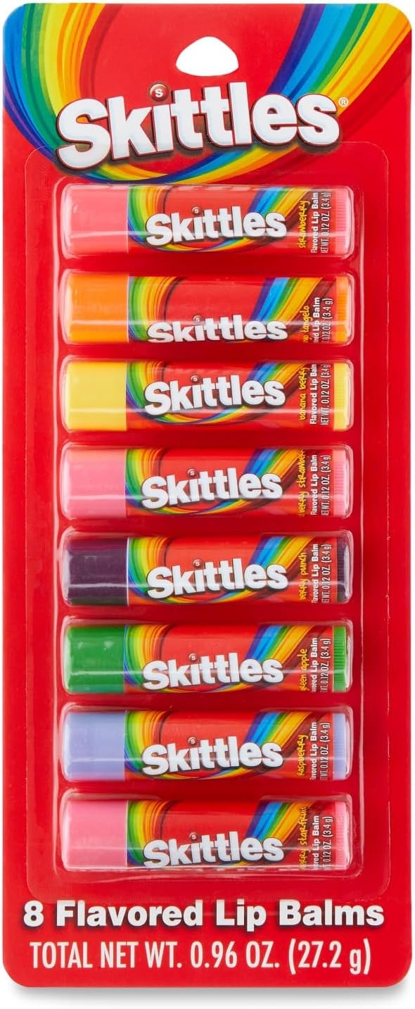 Taste Beauty Skittle Lip Balms 8 ct Christmas Stocking Stuffer Pack (8)