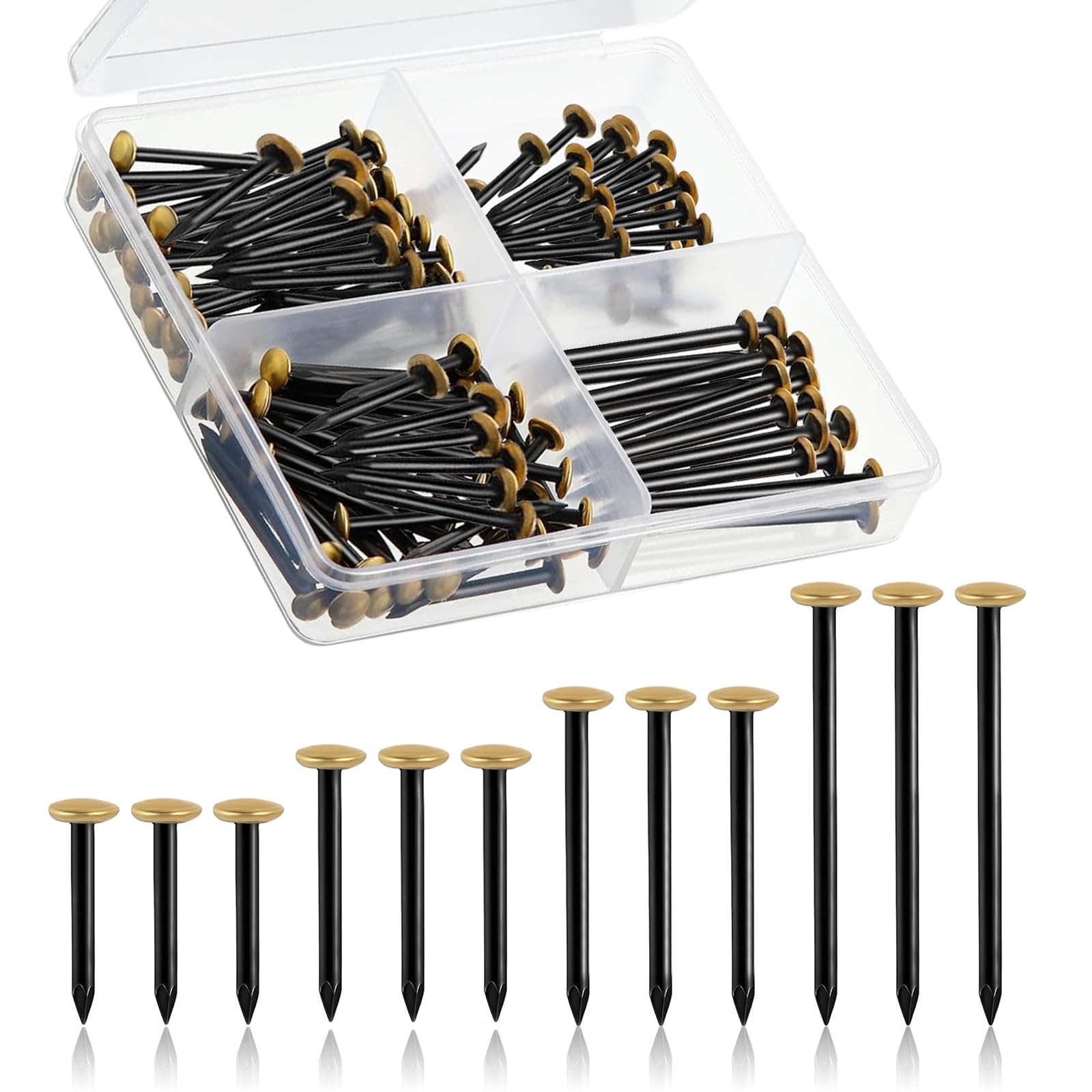 Picture Masonry Nails for Walls, 120 Pcs Picture Hanging Steel Masonry Nails for Brick Concrete Plasterboard Wall Wood 20 25 30 40mm