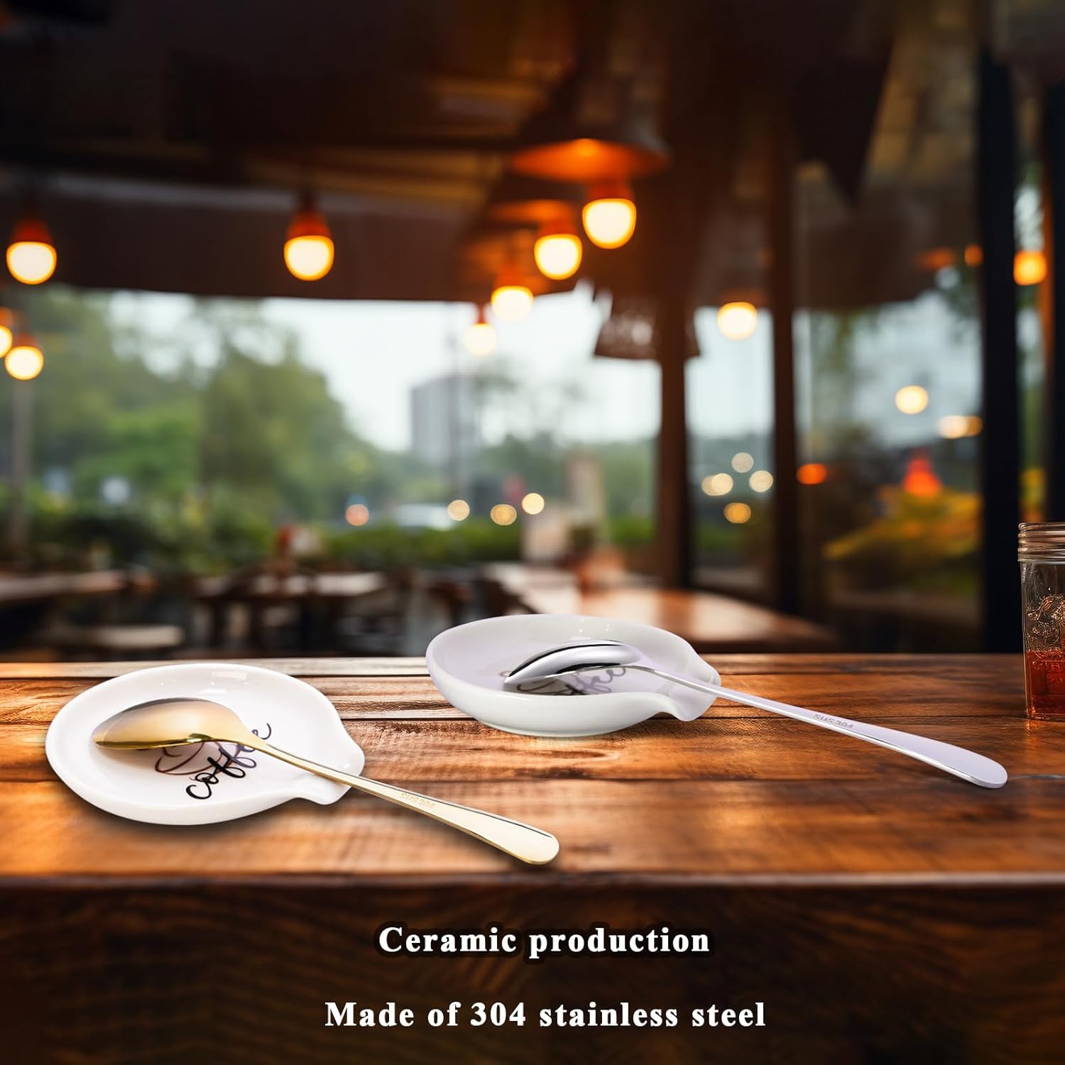 YENLNI Ceramic Coffee Spoon Rest with Spoon