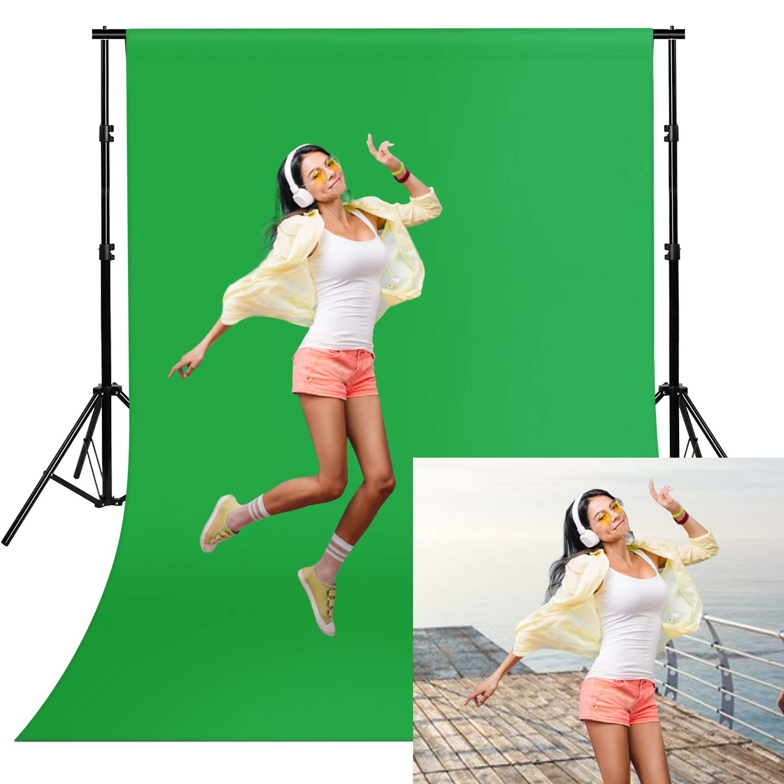 5FTX7FT Green Backdrop Background for Photography Photo Booth Backdrop