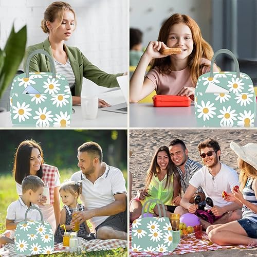 Miniatura 8 de Bolsa de almuerzo para mujeres y hombres, lonchera reutilizable con aislamiento para adultos, bolsa de almuerzo para oficina, trabajo, picnic, playa