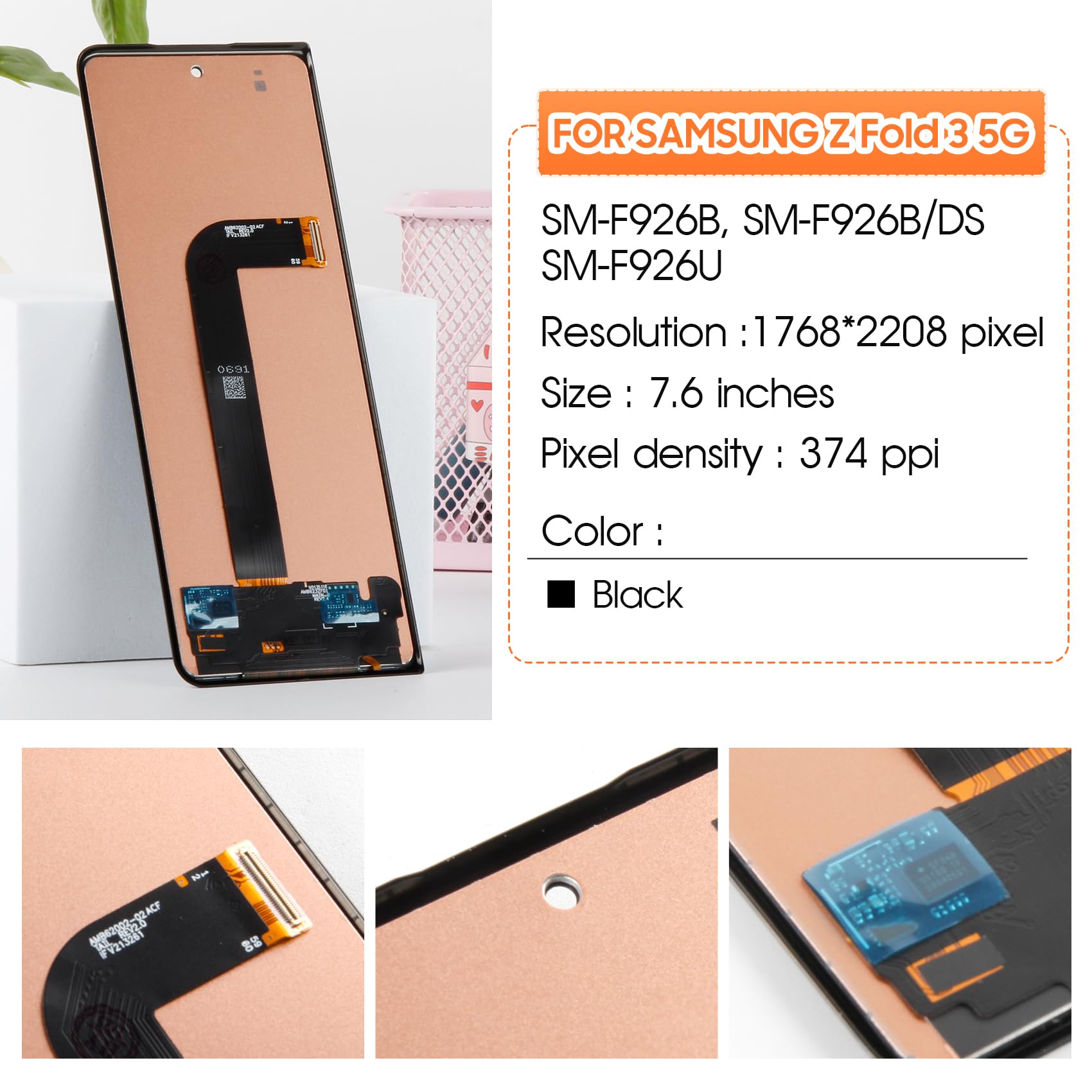 Amazon.co.jp: Samsung Galaxy Z Fold 3 5G スクリーン交換用 Z Fold 3