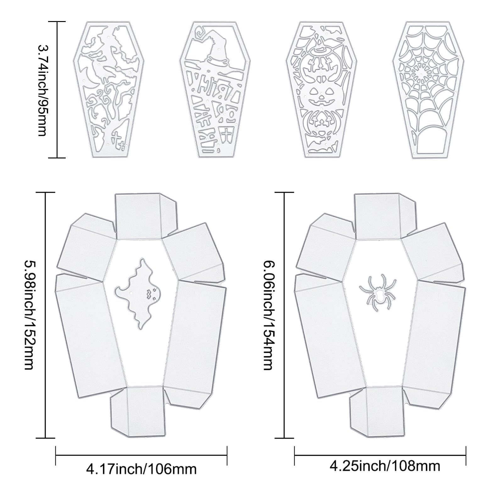 Amazon.com: ORIGACH Halloween Coffin Box Metal Cutting Dies Trick or Treat Box Dies Embossing Template for DIY Scrapbooking Stamp Decorative Embossing DIY Paper Cards for Free Printable Coffin Template Printable