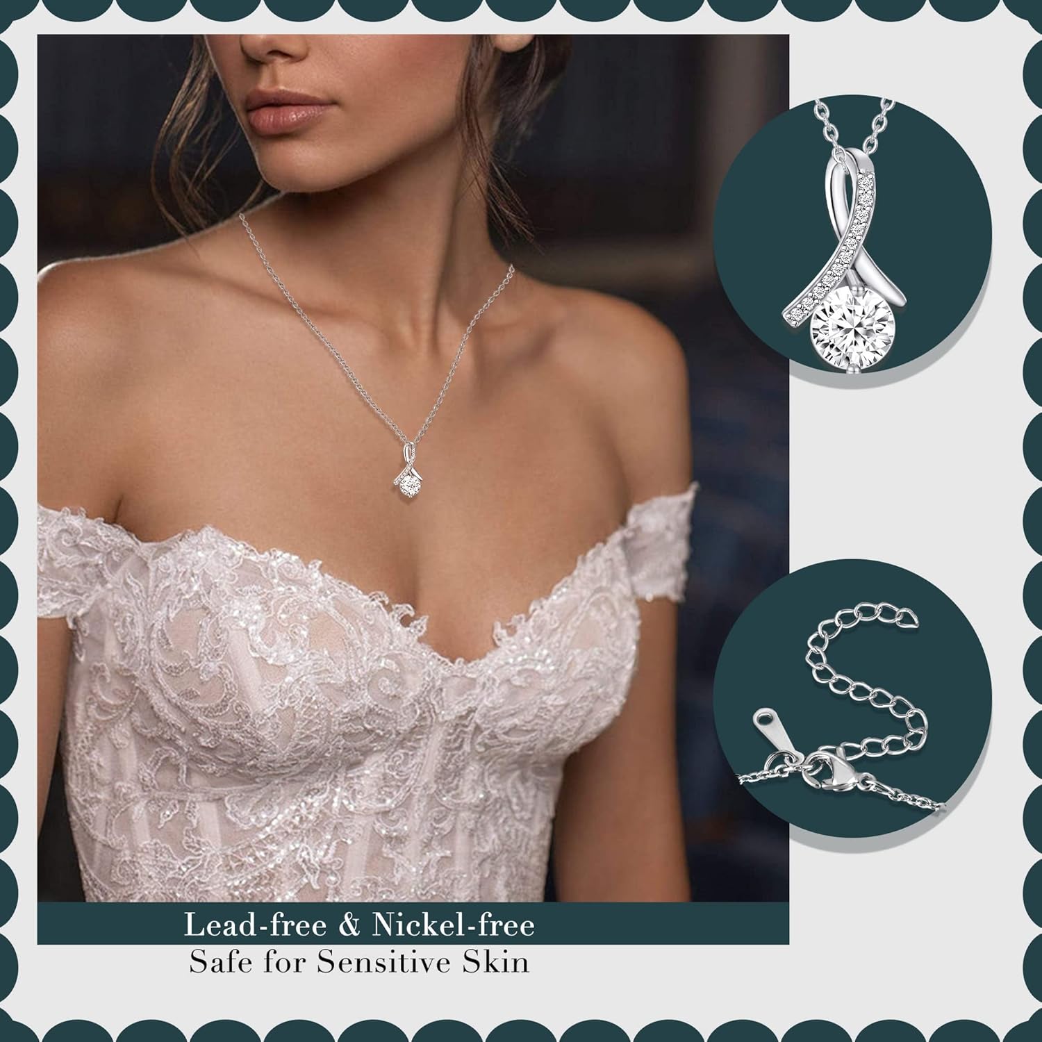 Necklaces for Women Gifts for Mom Birthday Gifts for Women Silver Necklace Daughter Sisiter Friend Gifts Jewelry - Image 5