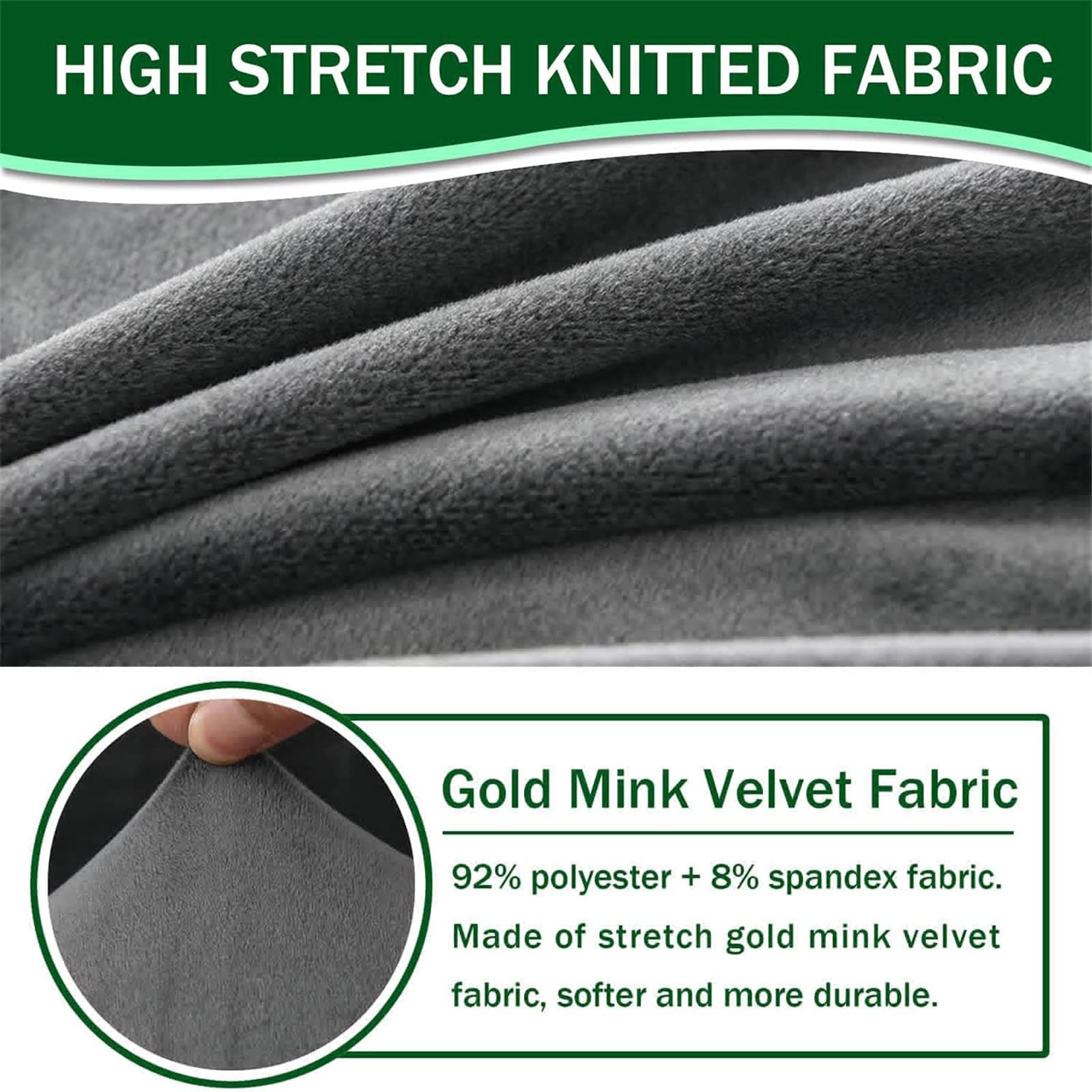 Coprisedia con Schienale Elasticizzate, Copertura della Sedia, Coprisedili da Pranzo Antiscivolo Rimovibile, Fodere Sedie con Schienale, Decorazione per Matrimoni, Banchetti (Set di 6,Grigio scuro)