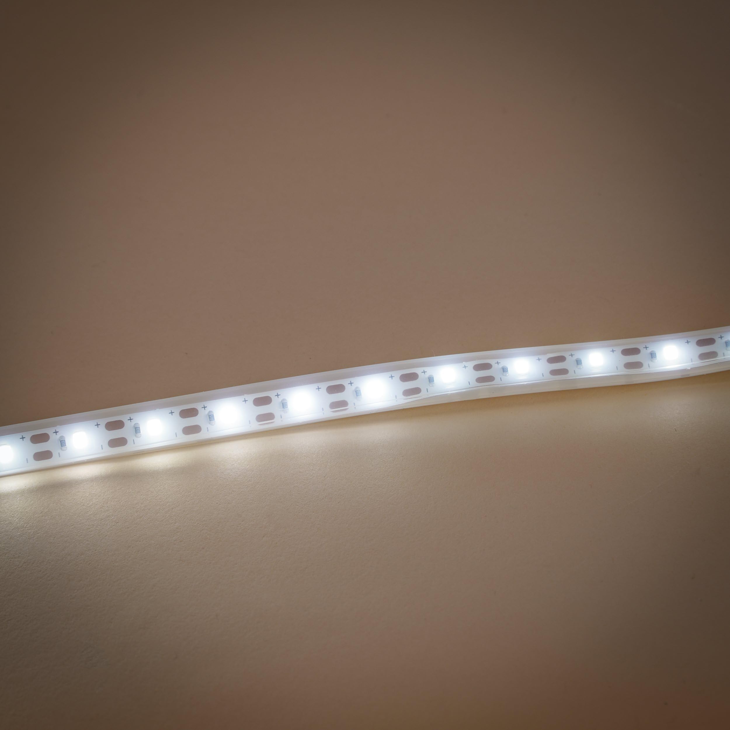 Esotec Solar LED Streifen Stripes, 5m, 300 LEDs, kaltweiß, Akku, Solarmodul, Erdspieß, Einbau Lichtschlauch, auf Rolle, Treppenstufen Licht, 6000K, IP54, außen, wetterfest, 102711