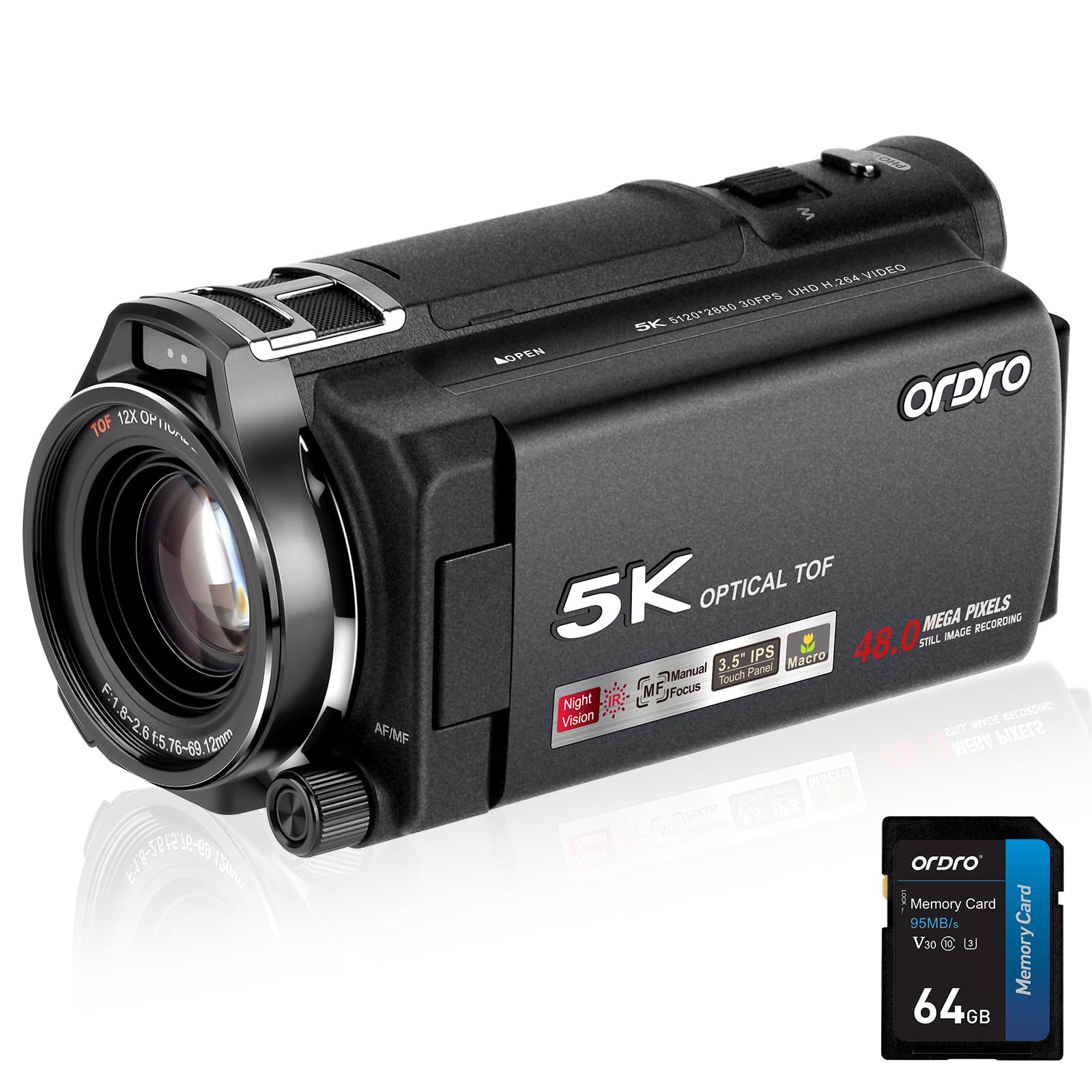 Amazon.com : ORDRO XV80 Video Camera Camcorder 5K 48MP UHD 1080P
