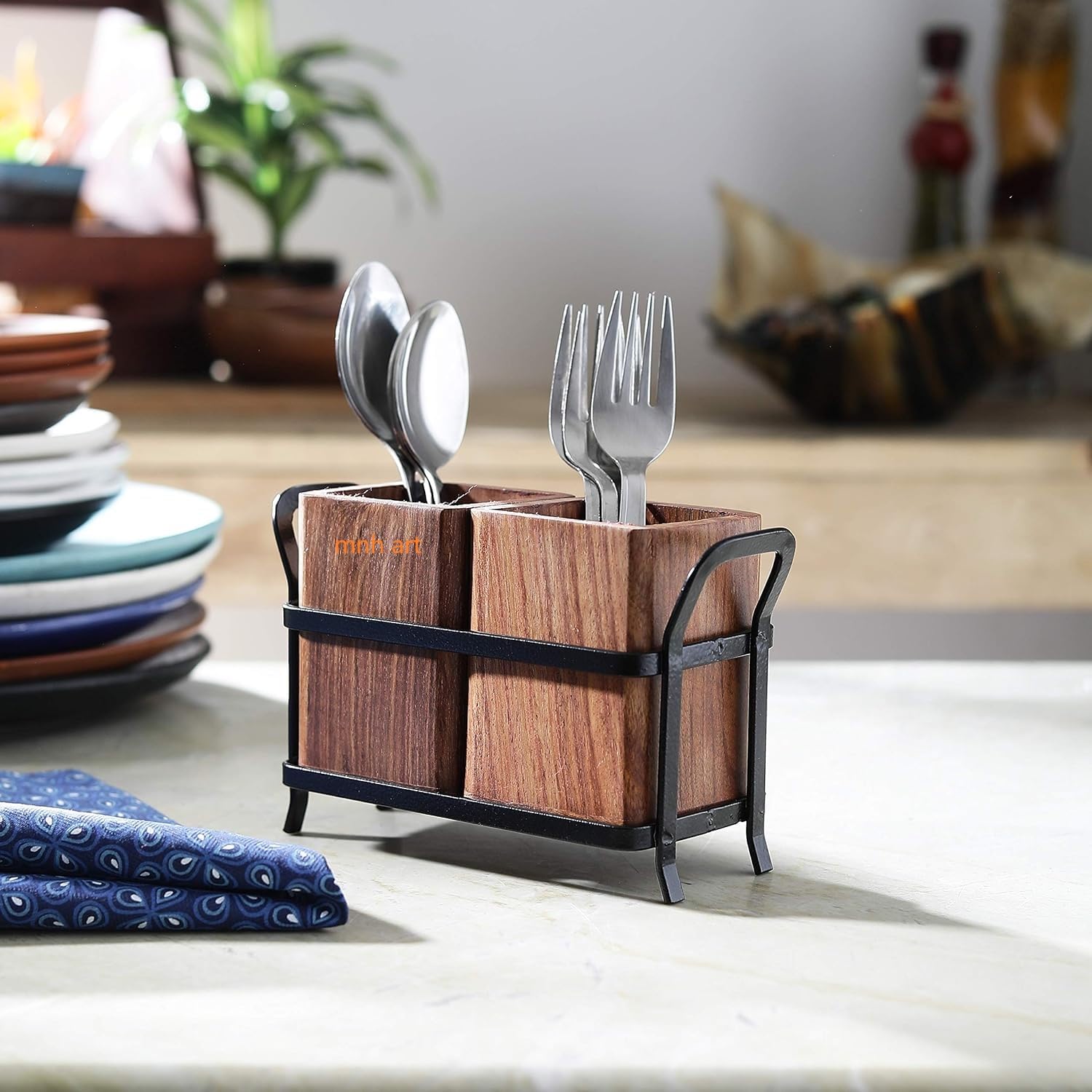Wooden Spoon Holder - Stylish Cutlery Caddy -3 Wooden Spoon Holder - Stylish Cutlery Caddy -3