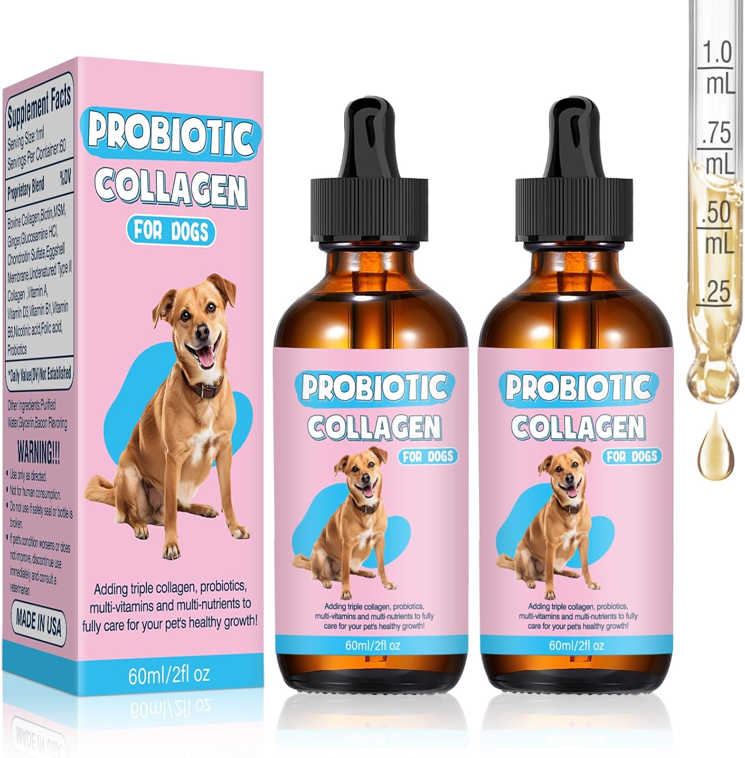 Collagen for Dogs,Liquid Collagen for Dogs Added Natural Pet Probiotics,Enhance Joint Supportand Mobility,Liquid Collagen Relieve Pet Skin Allergies,Itching,Suitable for Cats and Dogs Collagen for Dogs,Liquid Collagen for Dogs Added Natural Pet Probiotics,Enhance Joint Supportand Mobility,Liquid Collagen Relieve Pet Skin Allergies,Itching,Suitable for Cats and Dogs