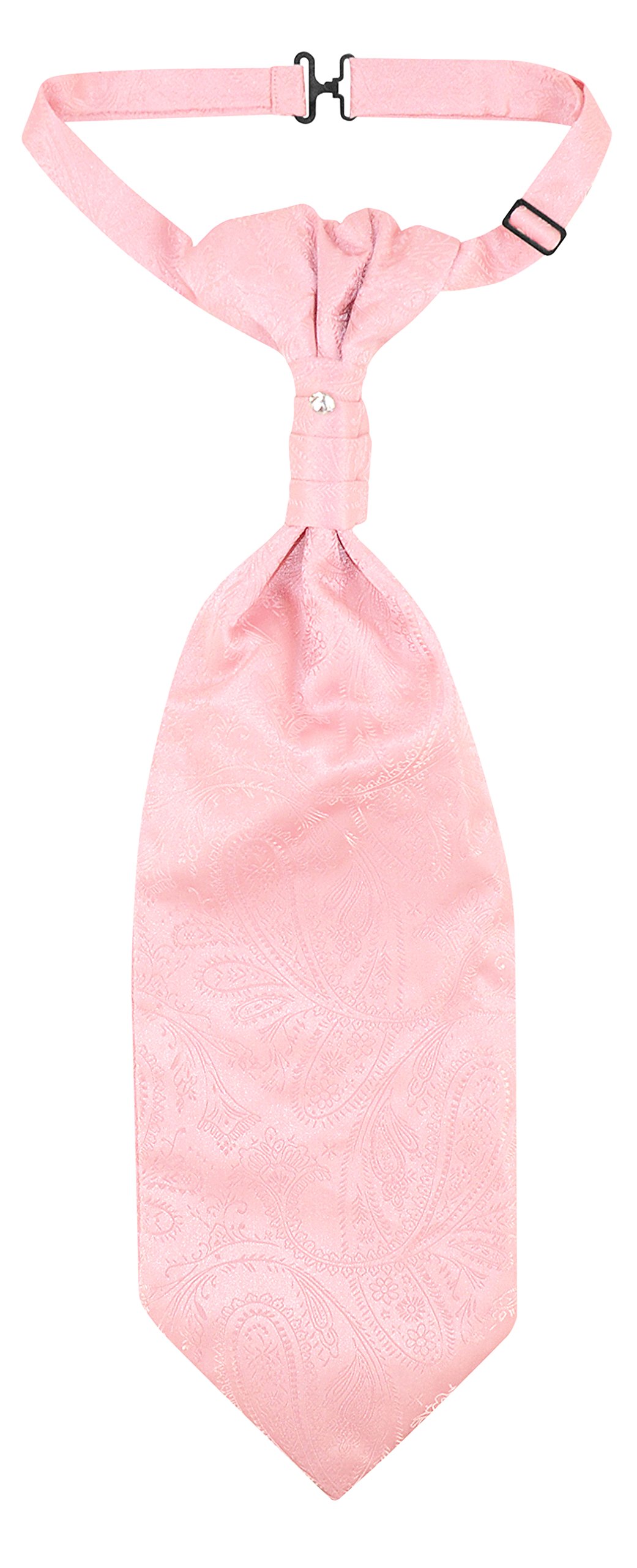 Vesuvio Napoli PreTied ASCOT Solid PAISLEY Color Cravat Men's Neck Tie 21 Colors