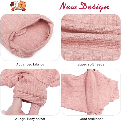 Miniatura 9 de Idepet Sphynx Suéter de gatos sin pelo, ropa suave para cachorros, lindo pijama de gato, ropa de algodón para mascotas, cuello alto de invierno para