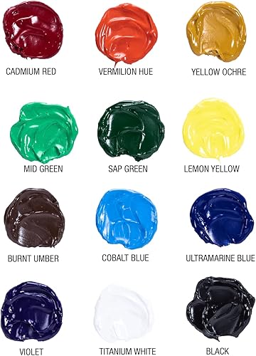 Miniatura 5 de RoseArt Pintura al óleo de alta calidad, juego de 12 colores, pinturas al óleo pigmentadas de máxima resistencia para profesionales, estudiantes,