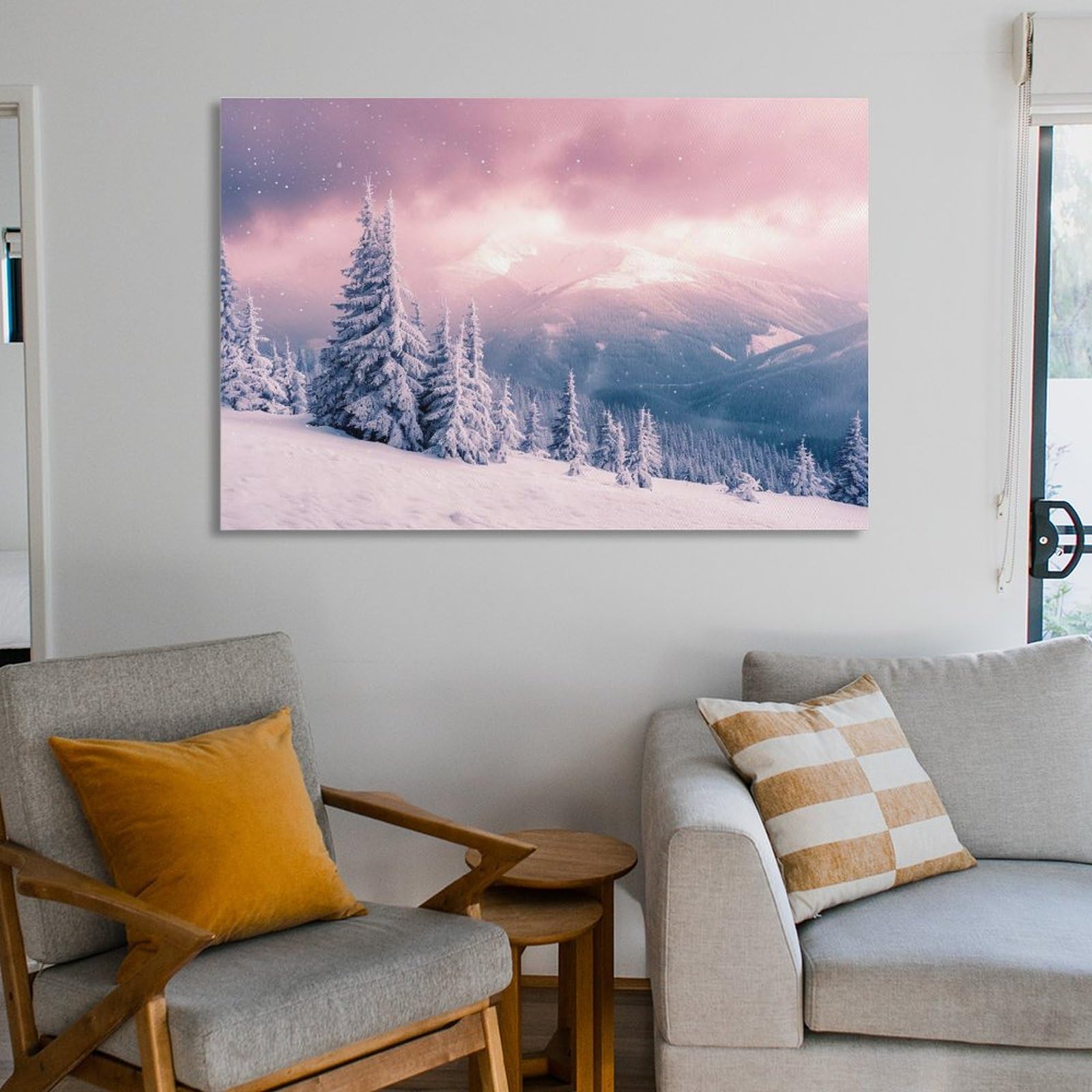 絵画 インテリア　絵　油絵　uF6-060204　風景　雪景色 絵画 インテリア 絵 油絵 uF6-060204 風景 雪景色 絵画