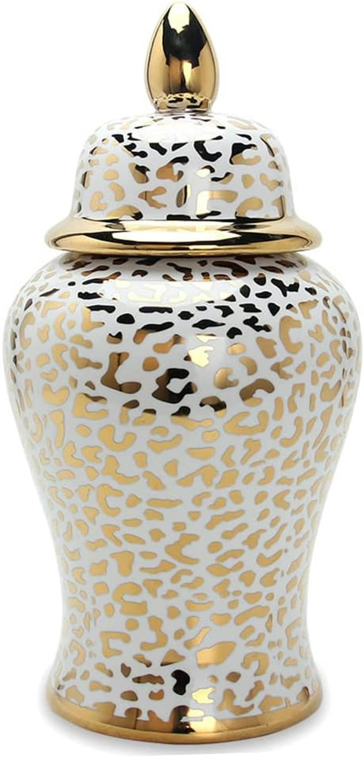 Vase à fleurs imprimé léopard avec couvercle et pot de temple de salon