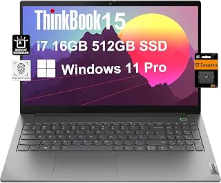 Lenovo ThinkBook 15 Gen 4 15.6" FHD (12th Gen Intel 10-Core i7-1255U, 16GB RAM, 512GB PCIe SSD, Narrow Bezel IPS) Business Laptop, Backlit Keyboard, Fingerprint, IST SD Card, Win 11 Pro - 2023