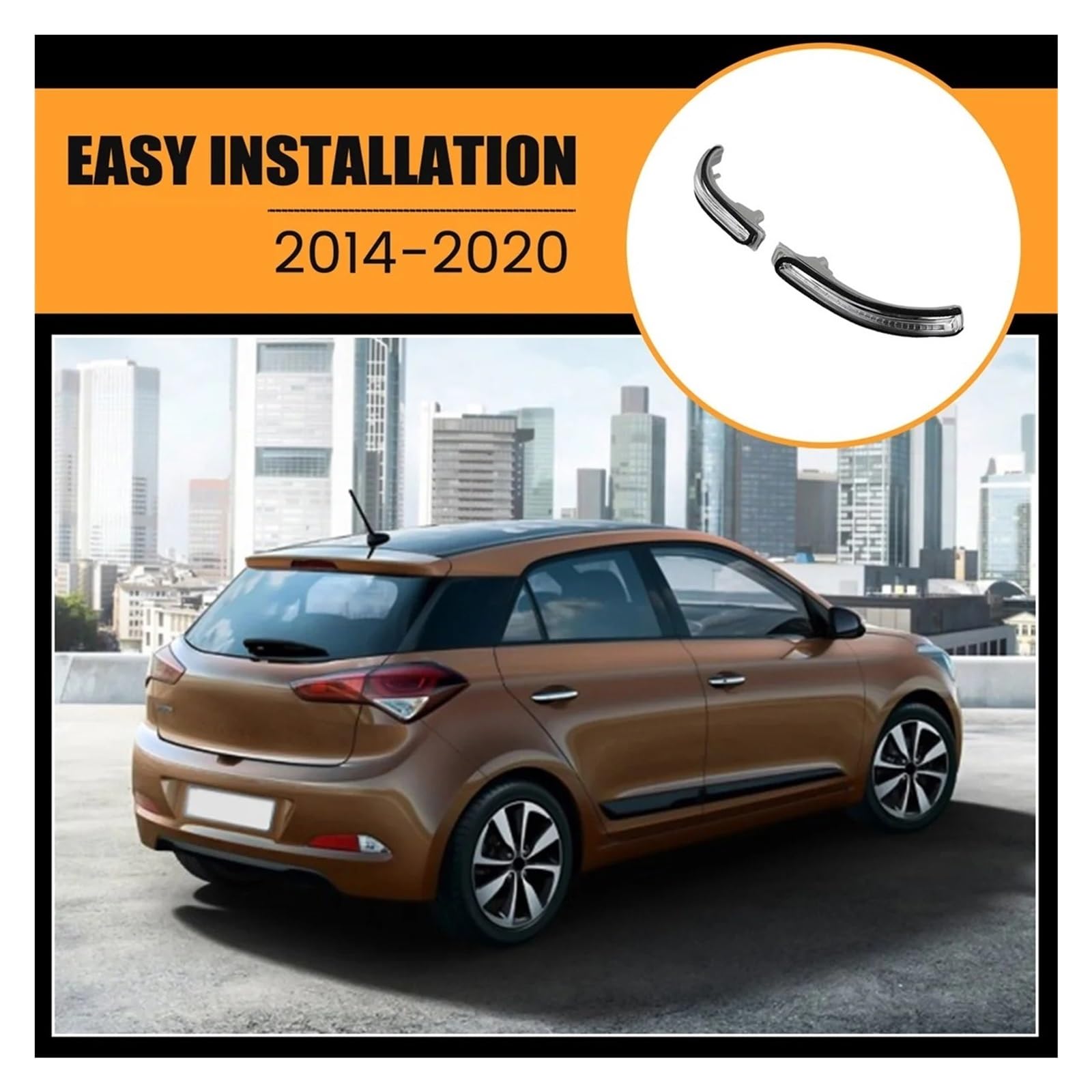 Intermitente de Espejo Para Hyundai Para I20 2014 2015 2016 2017 2018 2019 2020 87624-C8000 87614-C8000 Luz De Señal De Giro Para Espejo Retrovisor Coche Luces Laterales Indicadoras Dinámicas(L and R)