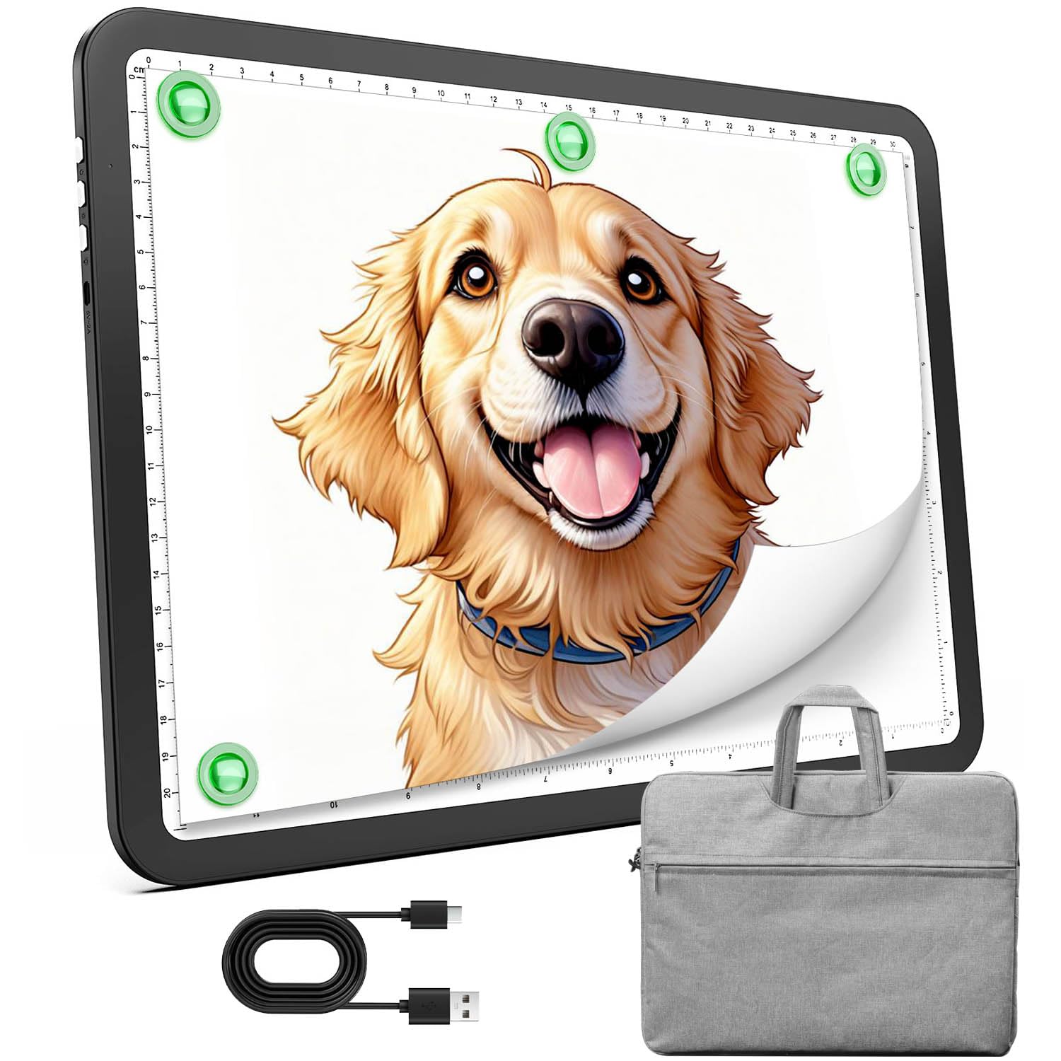 Up to 9000Lux Super Bright A4 Light Pad with Bag,Rechargeable Light Box with 4000mAH Lithium Battery for Cricut Weeding Vinyl Tool,Magnet Light Box for tracing,Diamond Painting,Sketching,Tattoo